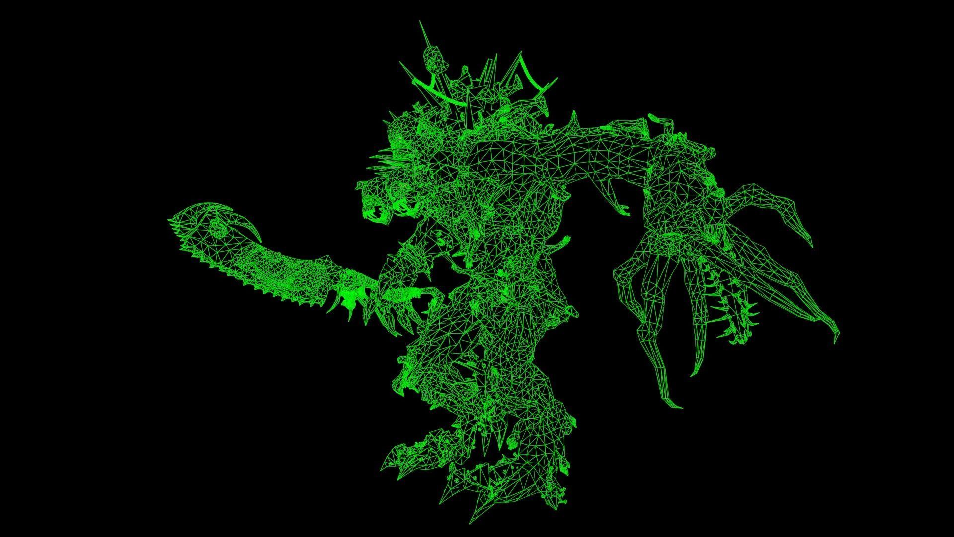 executioner demon holding sword Low-poly 3D model_16