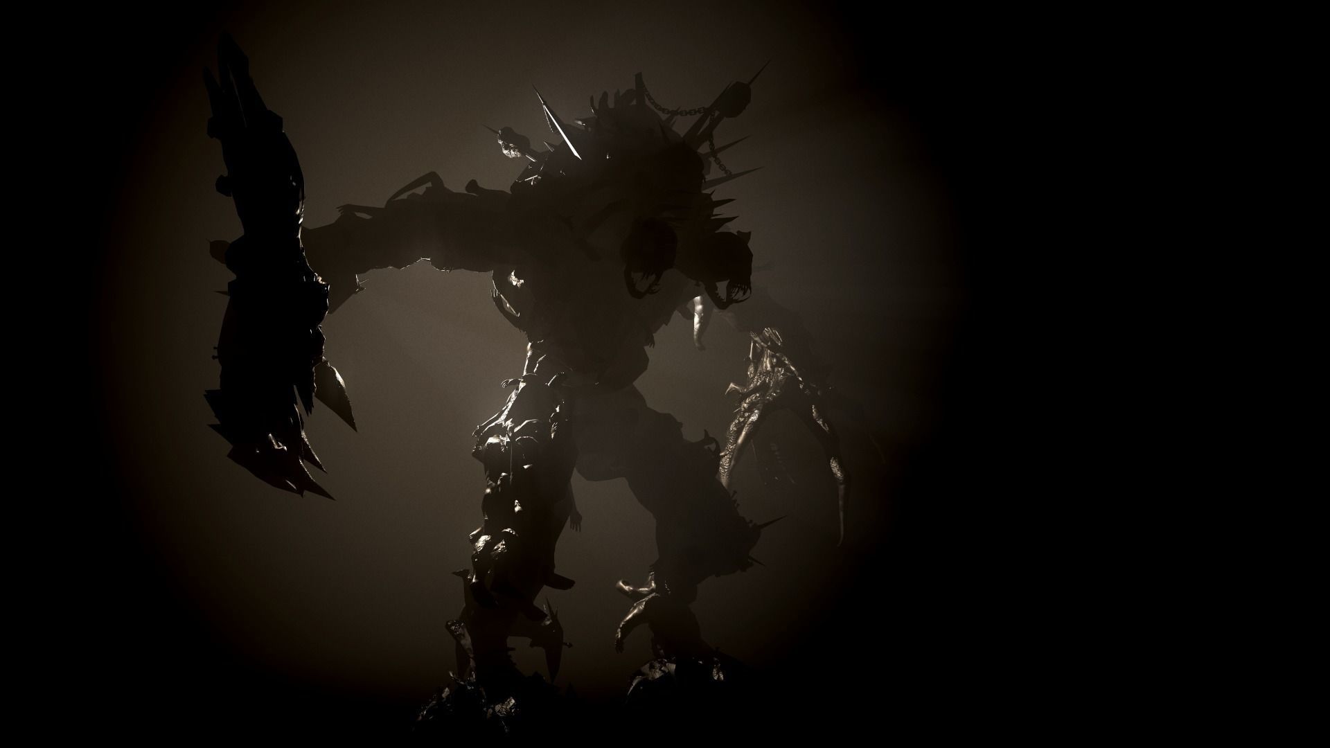 executioner demon holding sword Low-poly 3D model_23