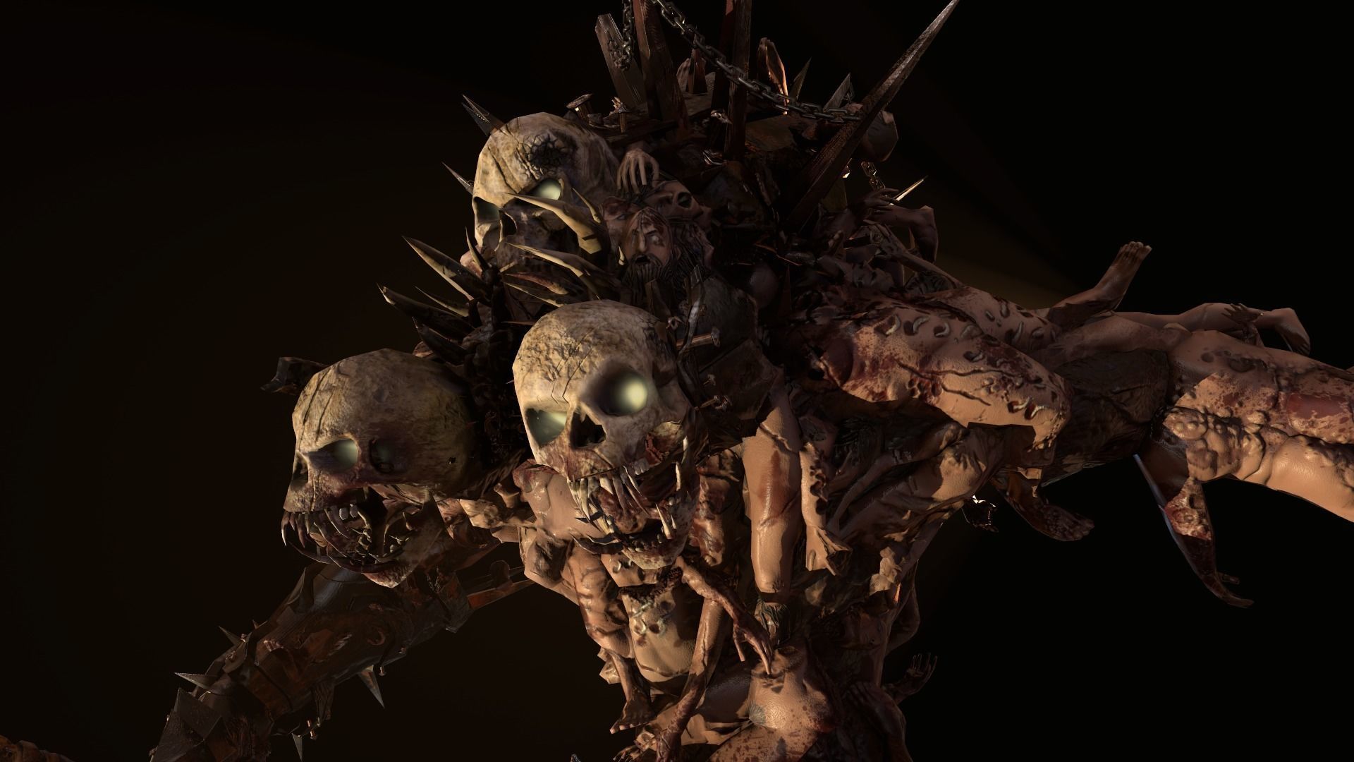 executioner demon holding sword Low-poly 3D model_14