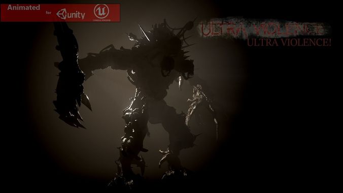 executioner demon holding sword Low-poly 3D model