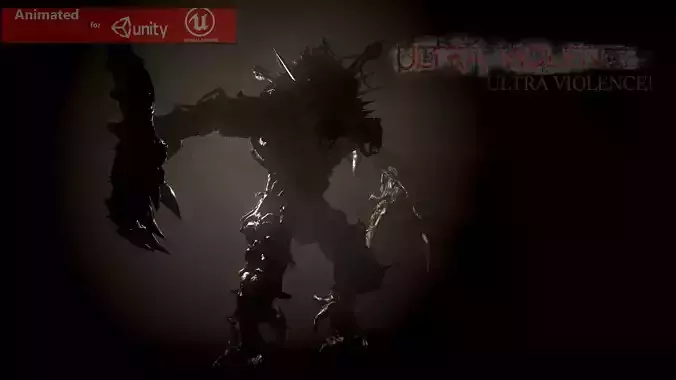 executioner demon holding sword Low-poly 3D model