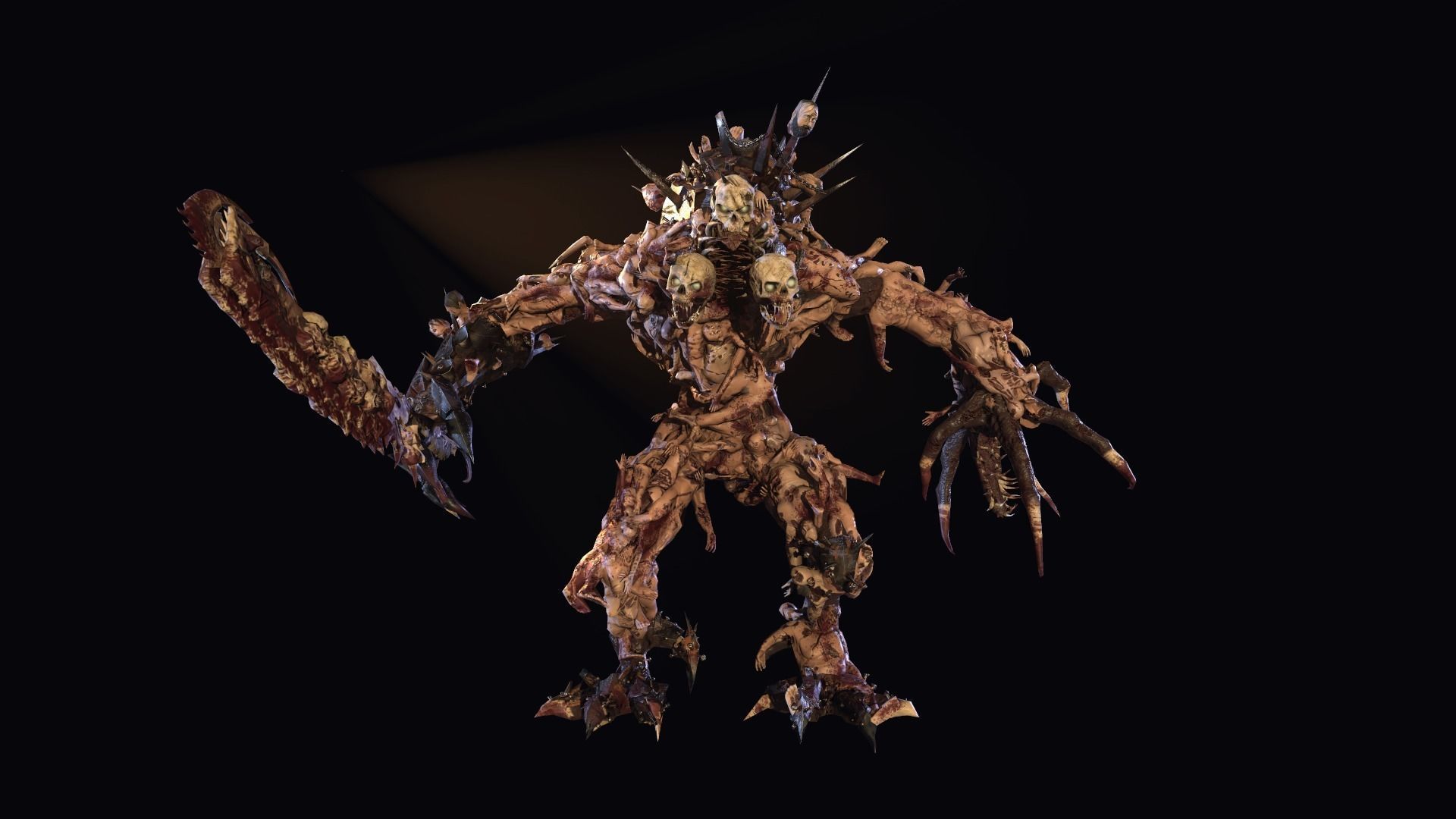 executioner demon holding sword Low-poly 3D model_6