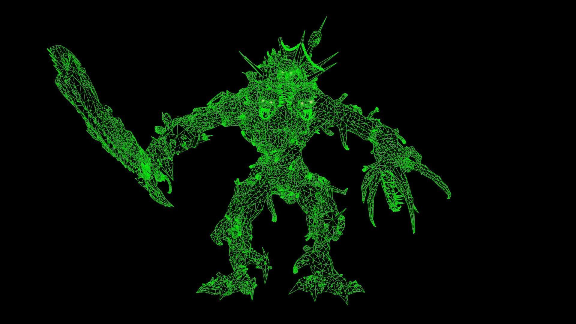 executioner demon holding sword Low-poly 3D model_15