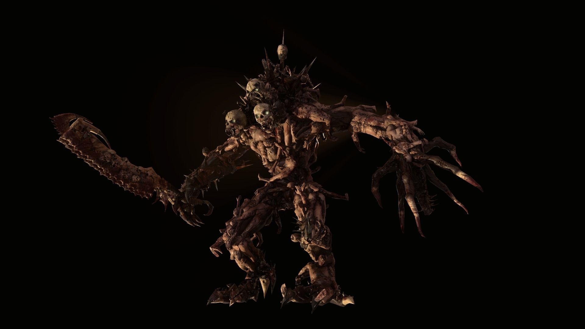 executioner demon holding sword Low-poly 3D model_20