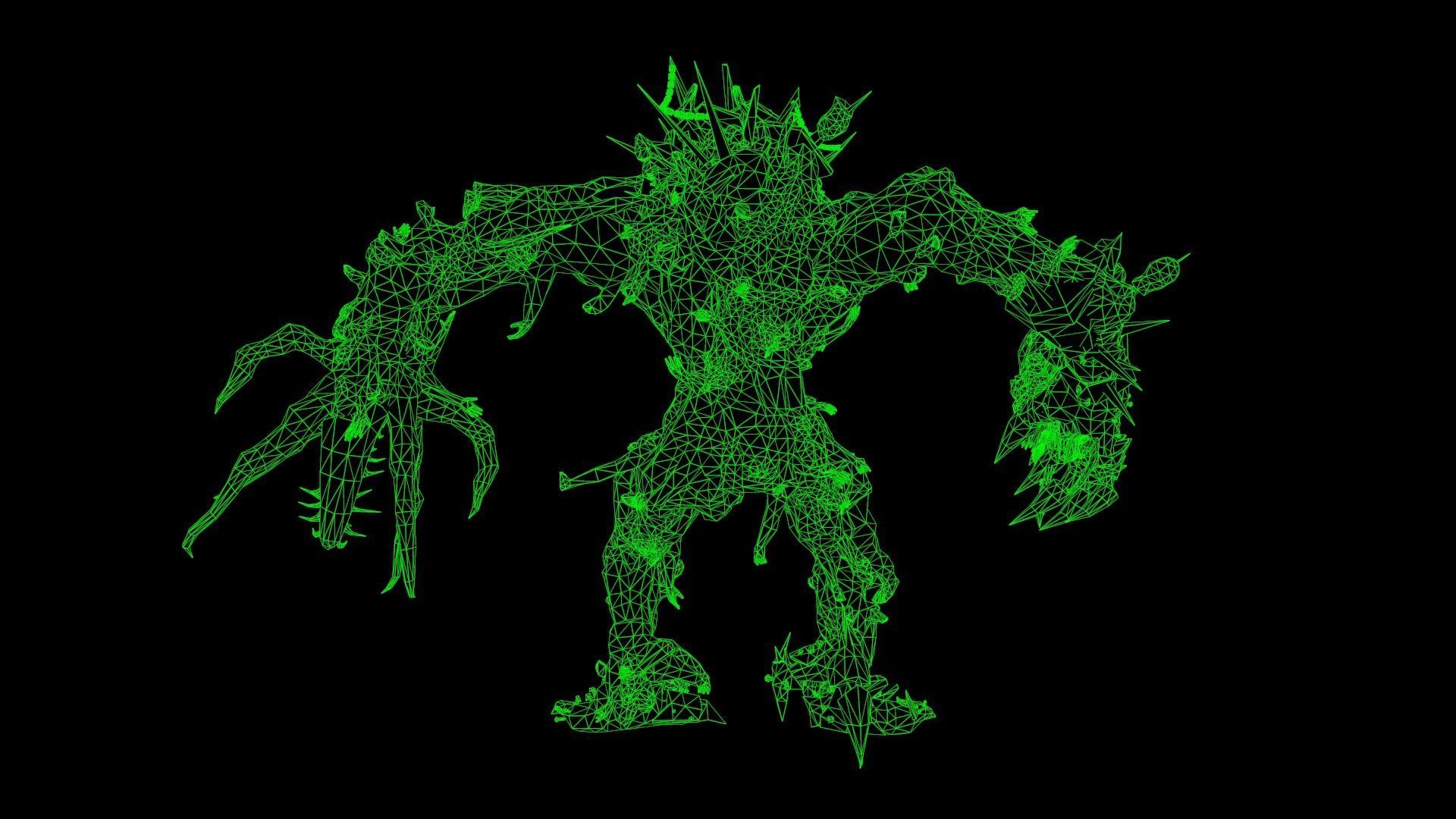 executioner demon holding sword Low-poly 3D model_18