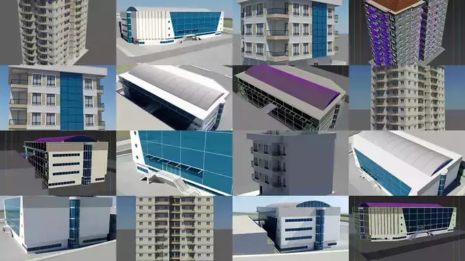 Buildings apartment building - apartment building 3D Model Collection