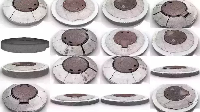 Sewer Manholes 3D Model Collection