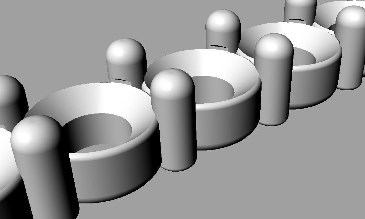 Track 2 diamond tennis bracelet gold 3D print model_2