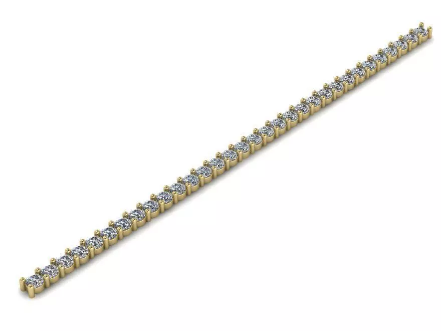 Track 2 diamond tennis bracelet gold 3D print model_0