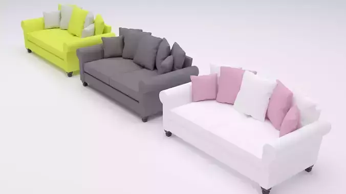 Sofa two seater in soft fabric with large cushion back 