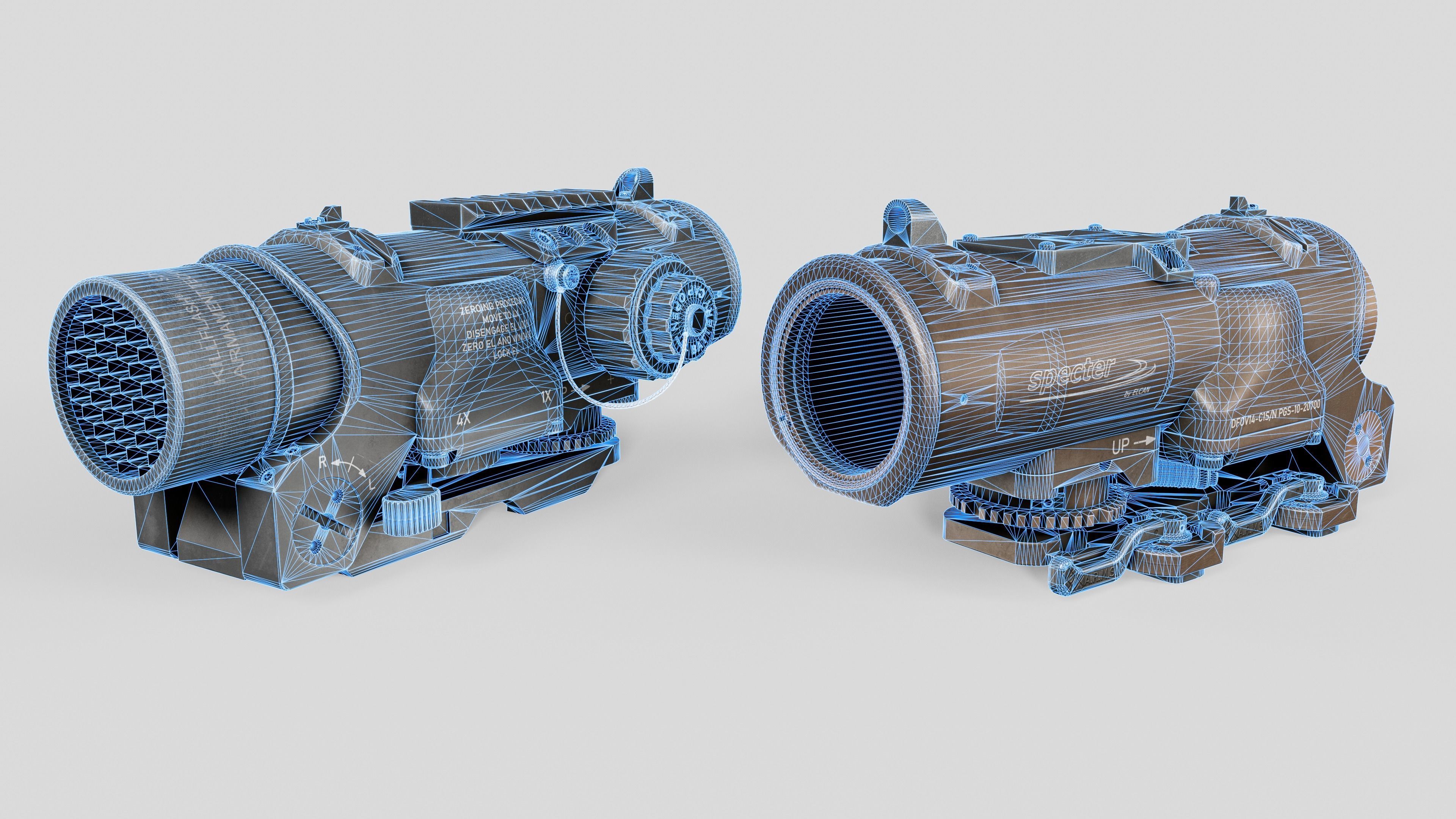 Elcan SpecterDR Combat Sight Low-poly 3D model_2