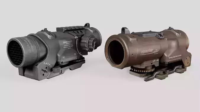 Elcan SpecterDR Combat Sight Low-poly 3D model