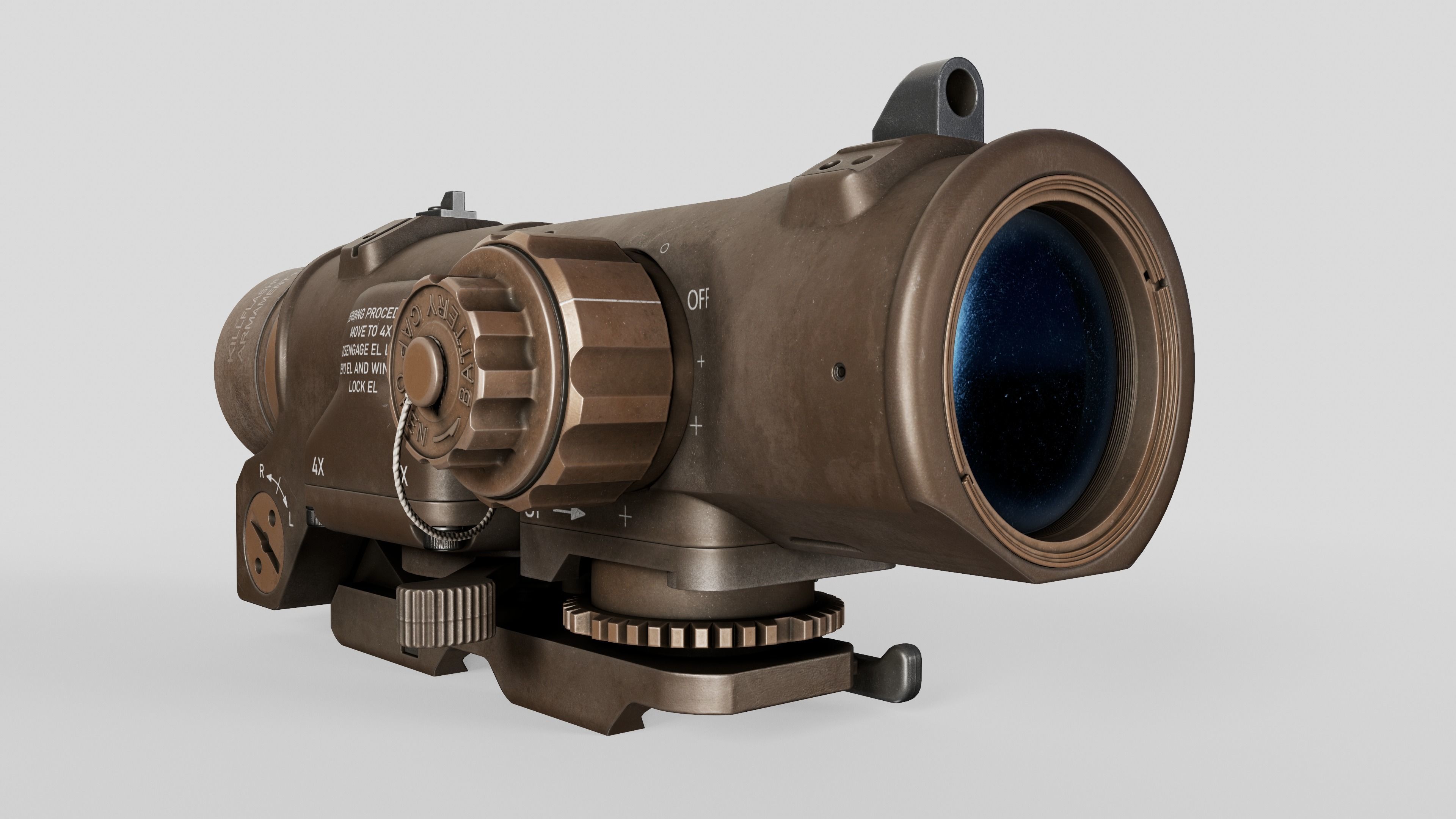 Elcan SpecterDR Combat Sight Low-poly 3D model_14