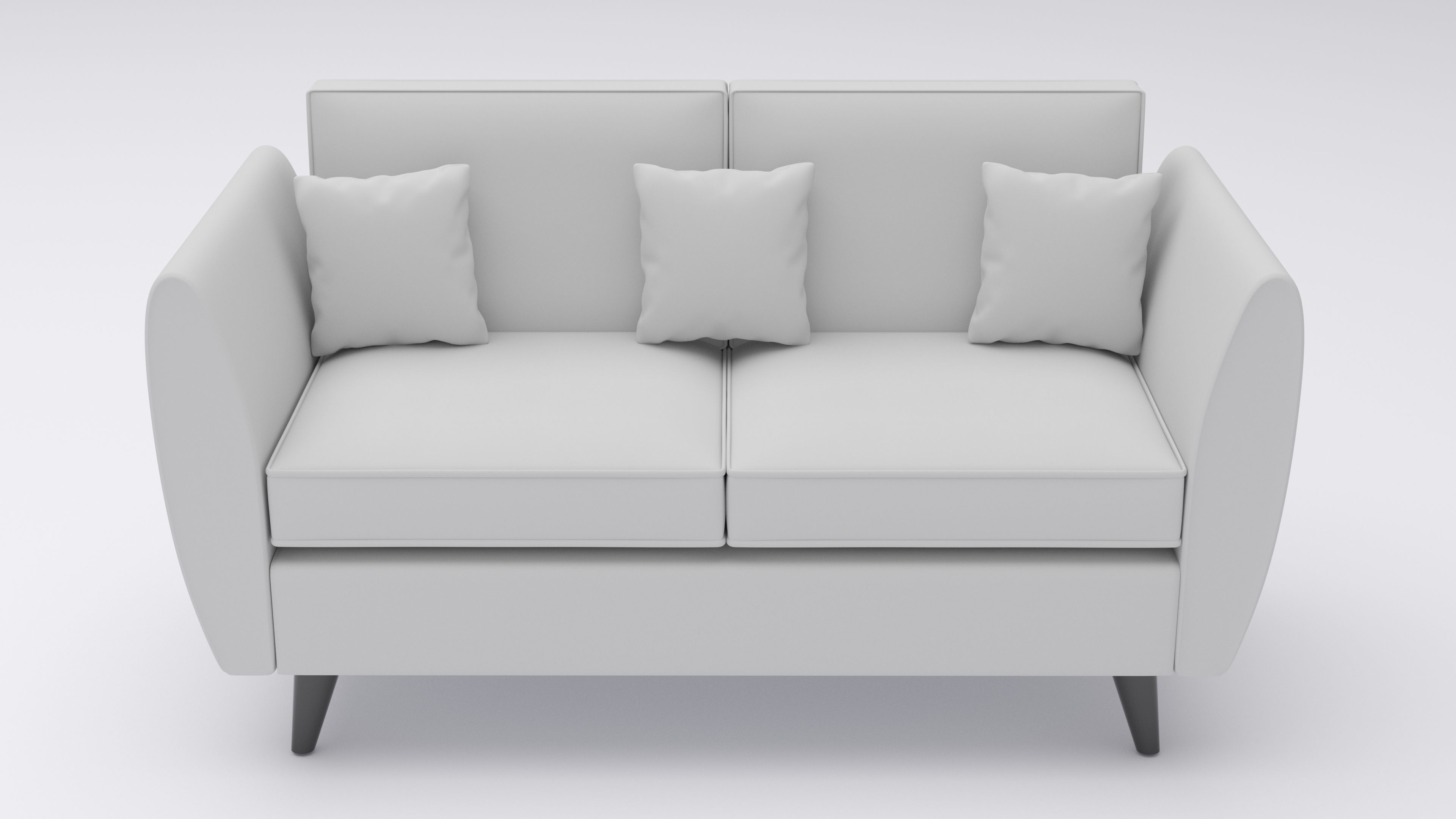 Two seater sofa with cushions 3D model_1