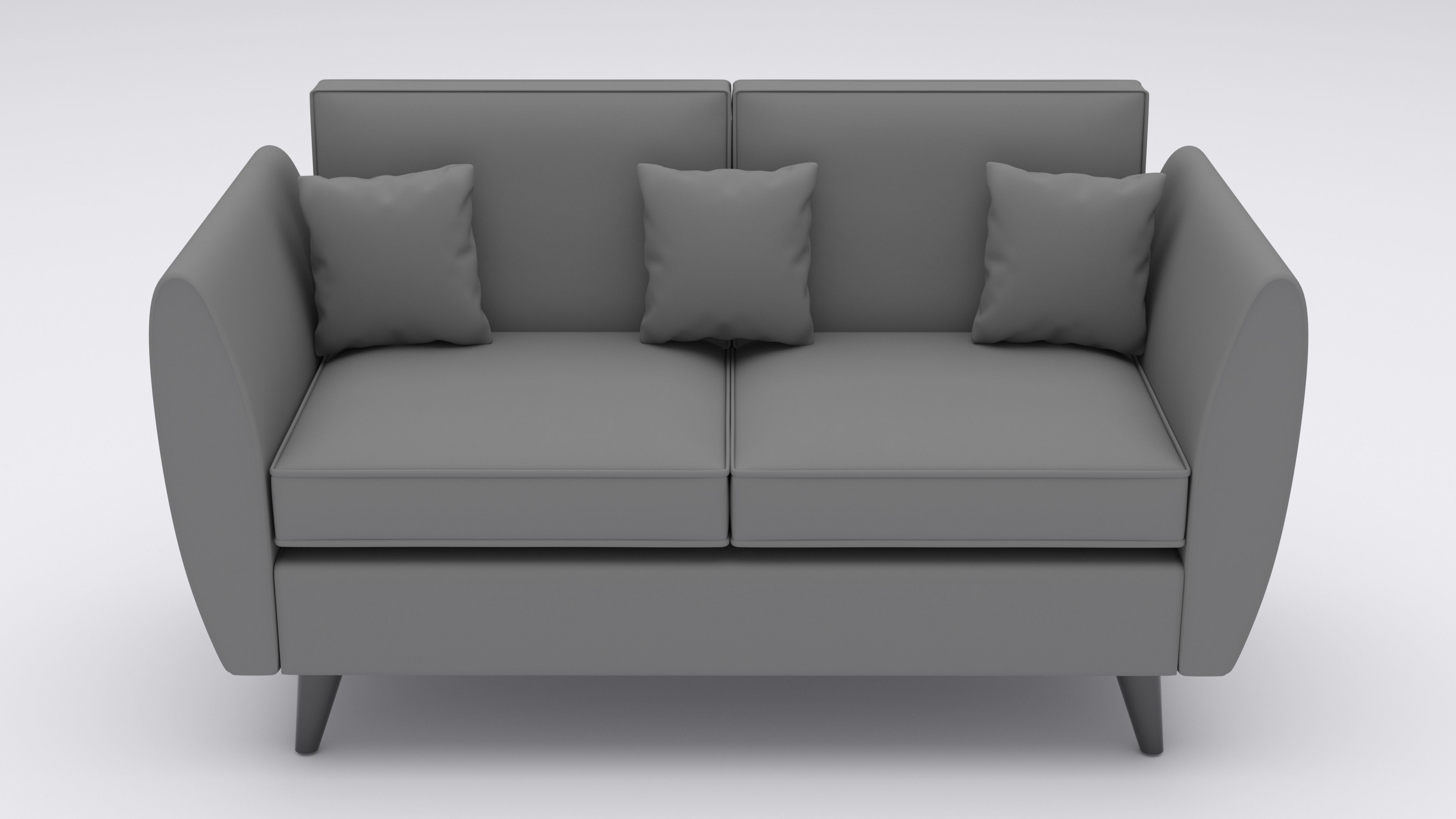 Two seater sofa with cushions 3D model_2