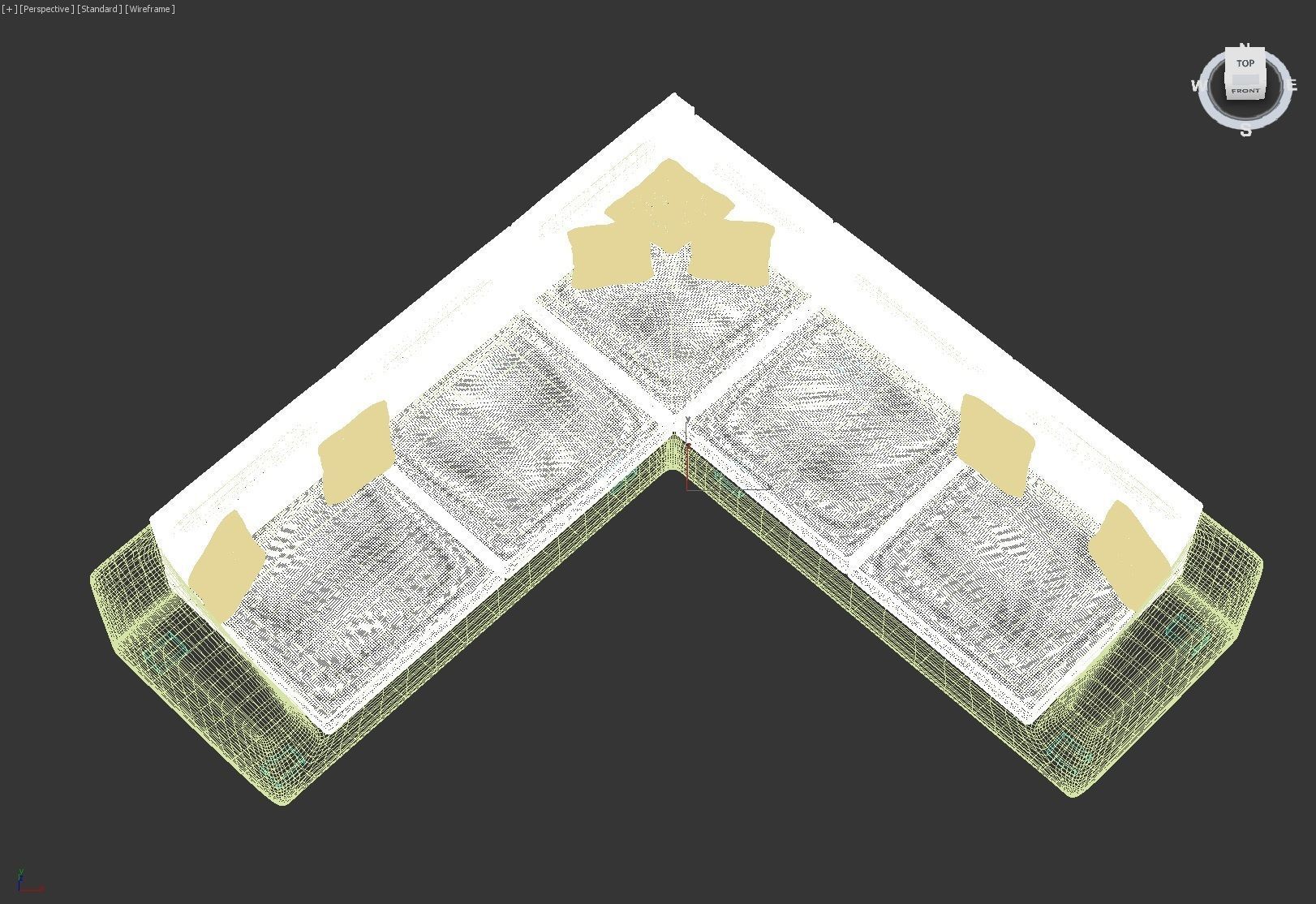 Corner sofa five seater in soft fabric with cushions 3D model_5