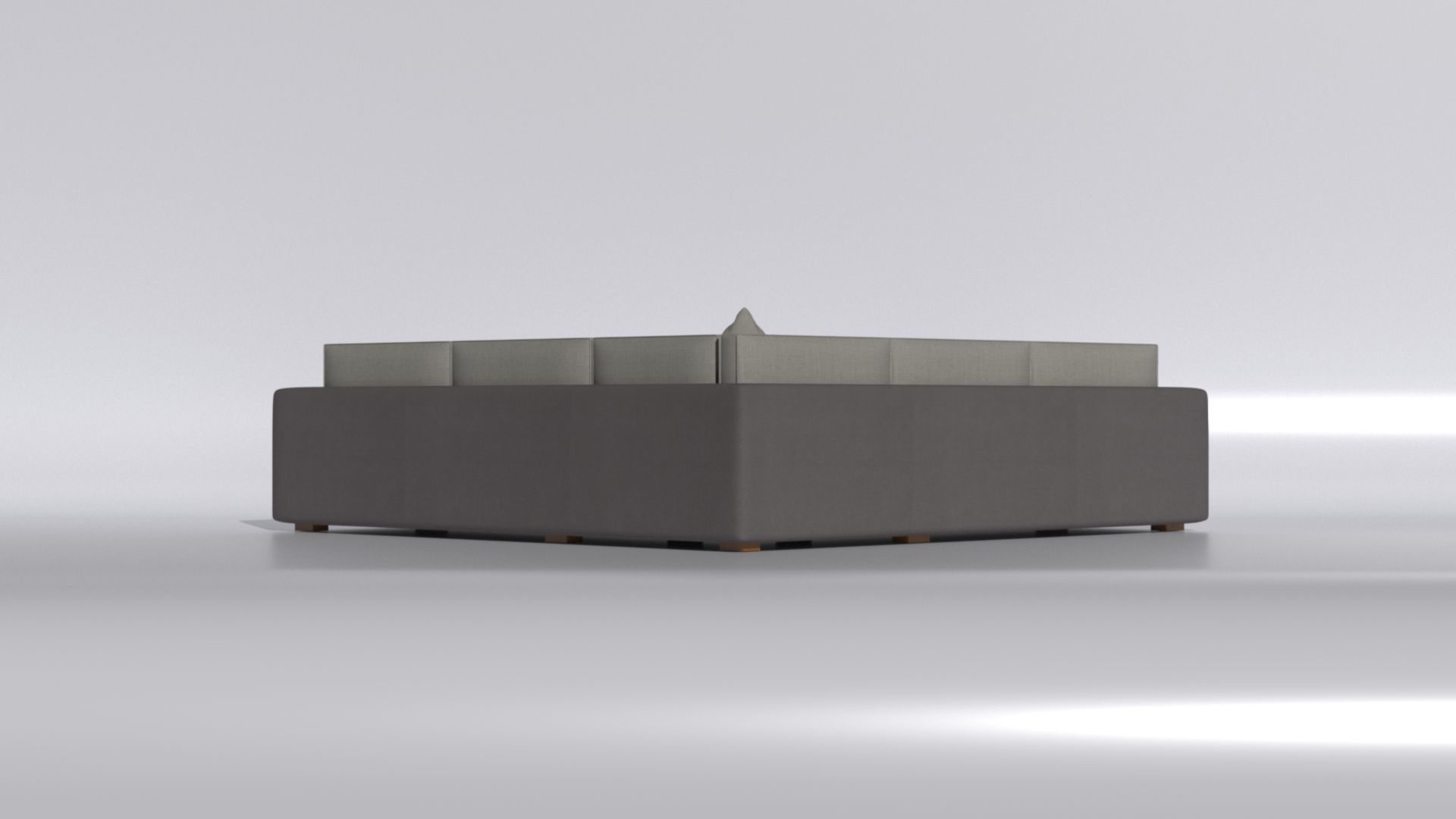 Corner sofa five seater in soft fabric with cushions 3D model_3
