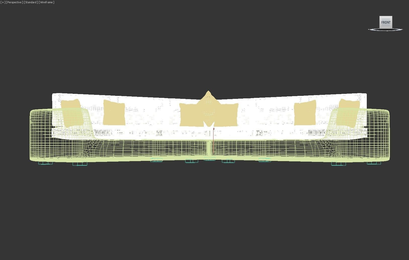 Corner sofa five seater in soft fabric with cushions 3D model_4