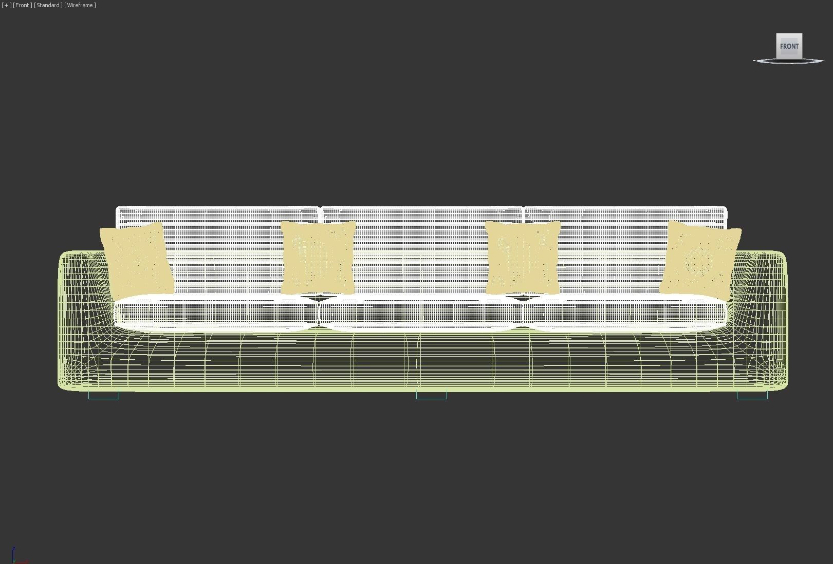 Sofa two and three seater in fabric with cushions 3D model_4