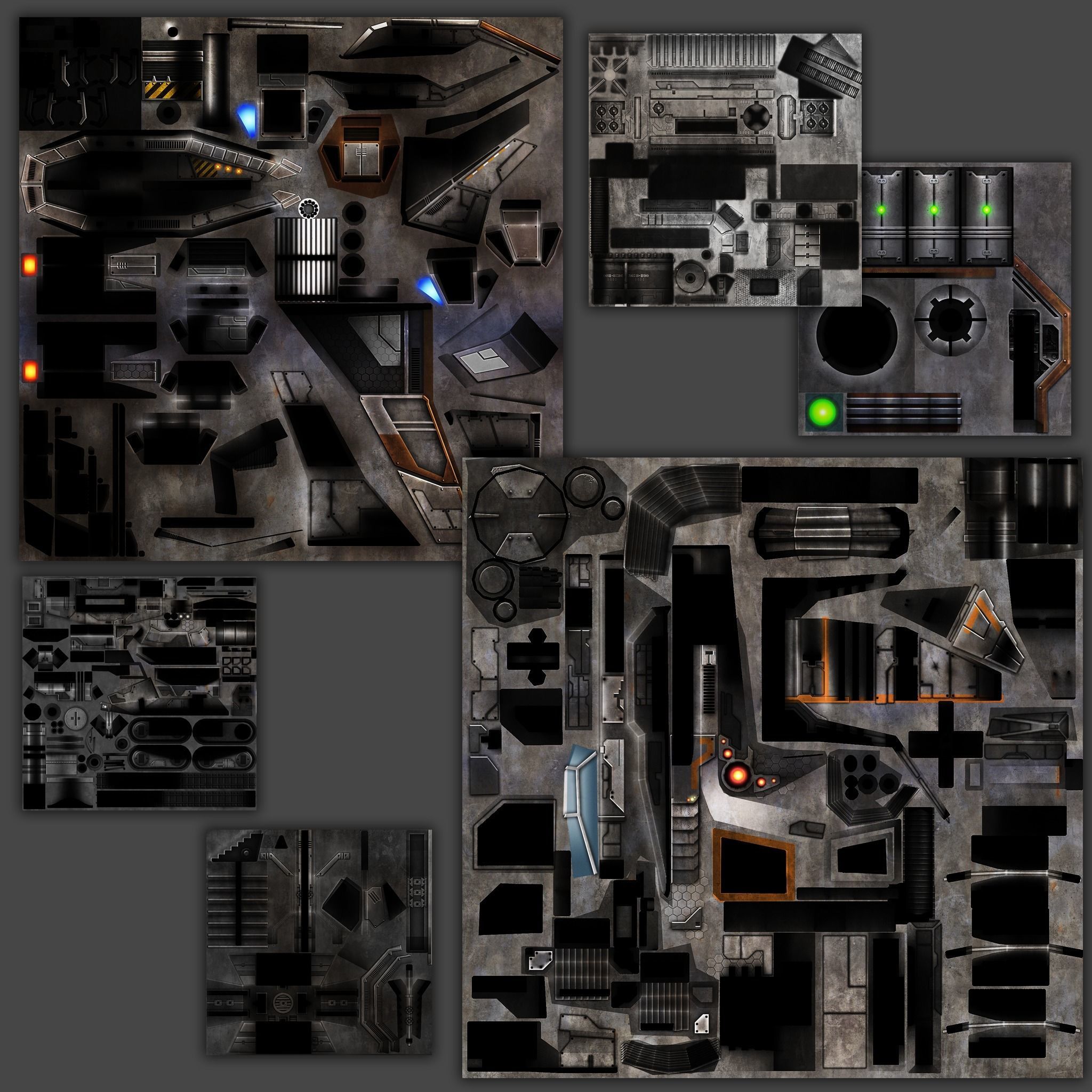 Low poly star fighter pack Low-poly 3D model_10