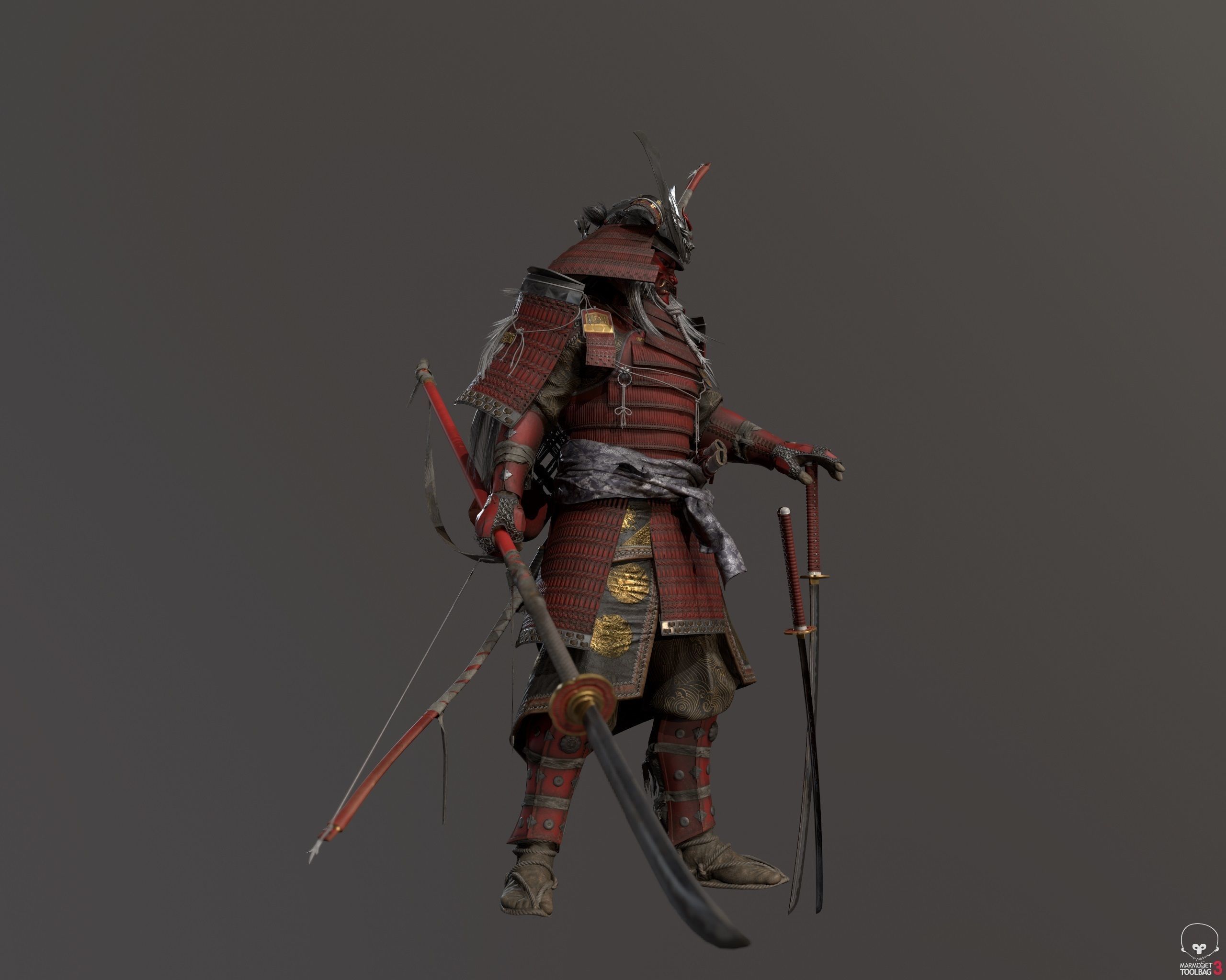 Samurai Warlord - Shogun - UE4 Project Low-poly 3D model_21