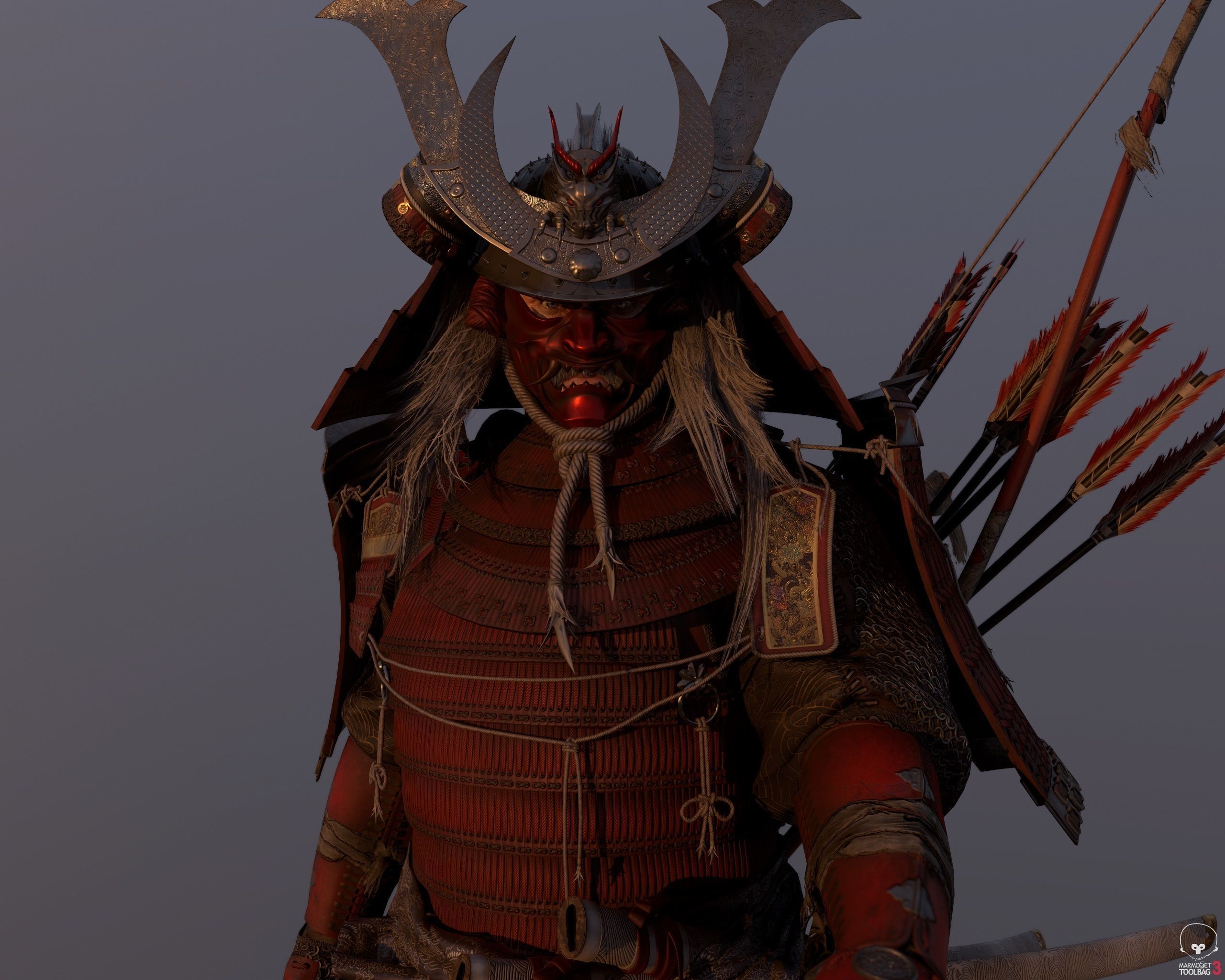 Samurai Warlord - Shogun - UE4 Project Low-poly 3D model_7