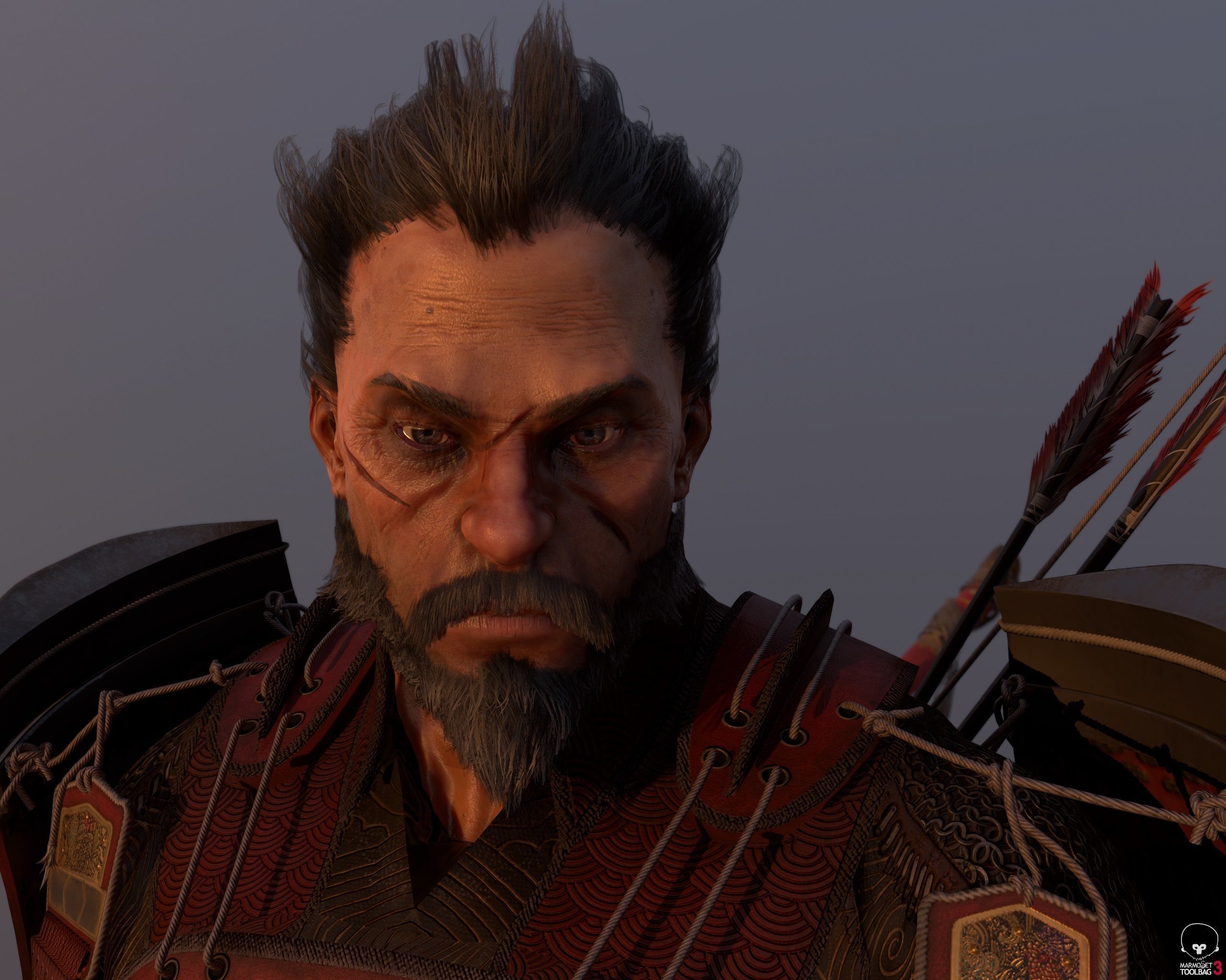 Samurai Warlord - Shogun - UE4 Project Low-poly 3D model_3