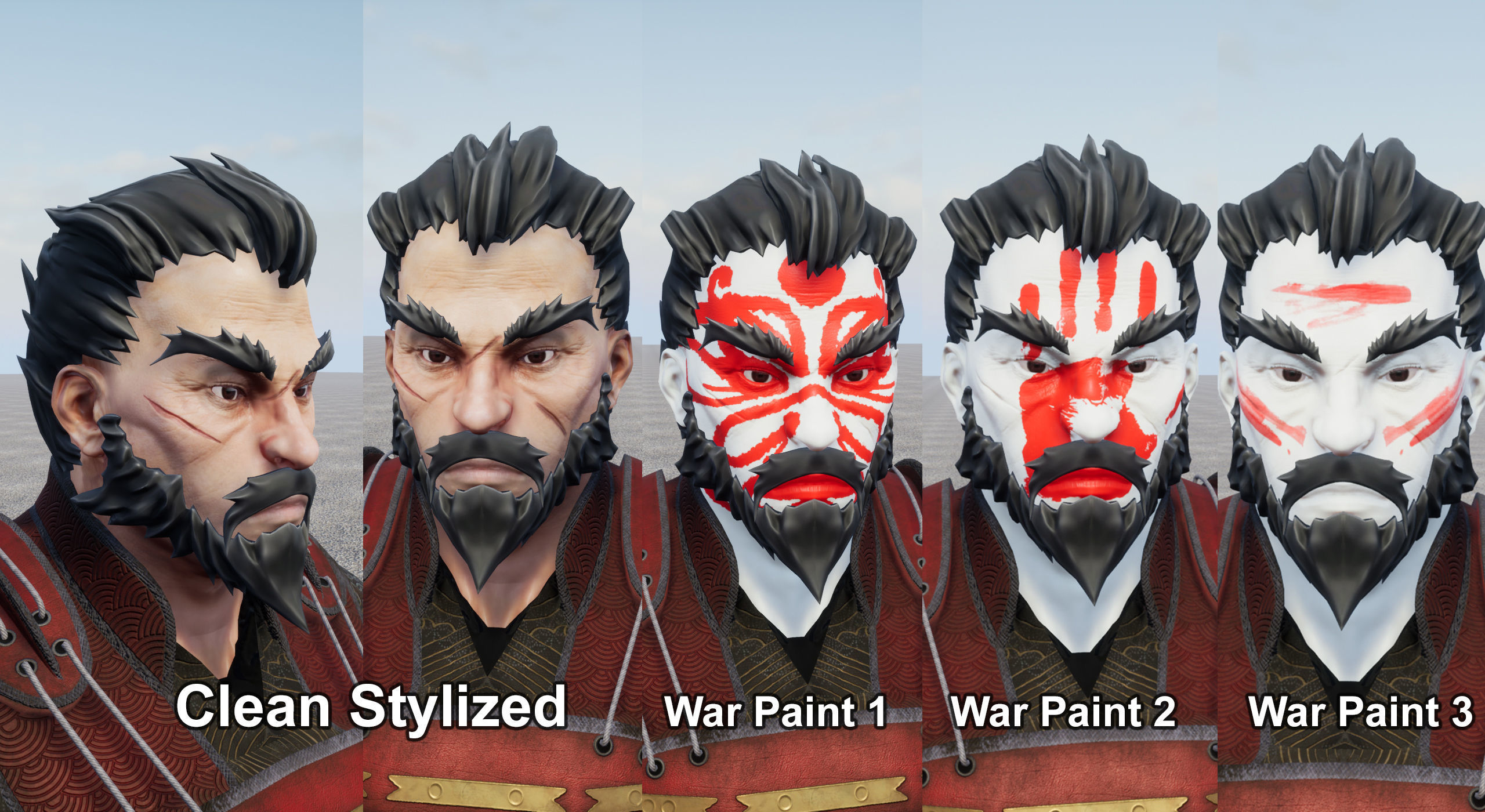 Samurai Warlord - Shogun - UE4 Project Low-poly 3D model_67