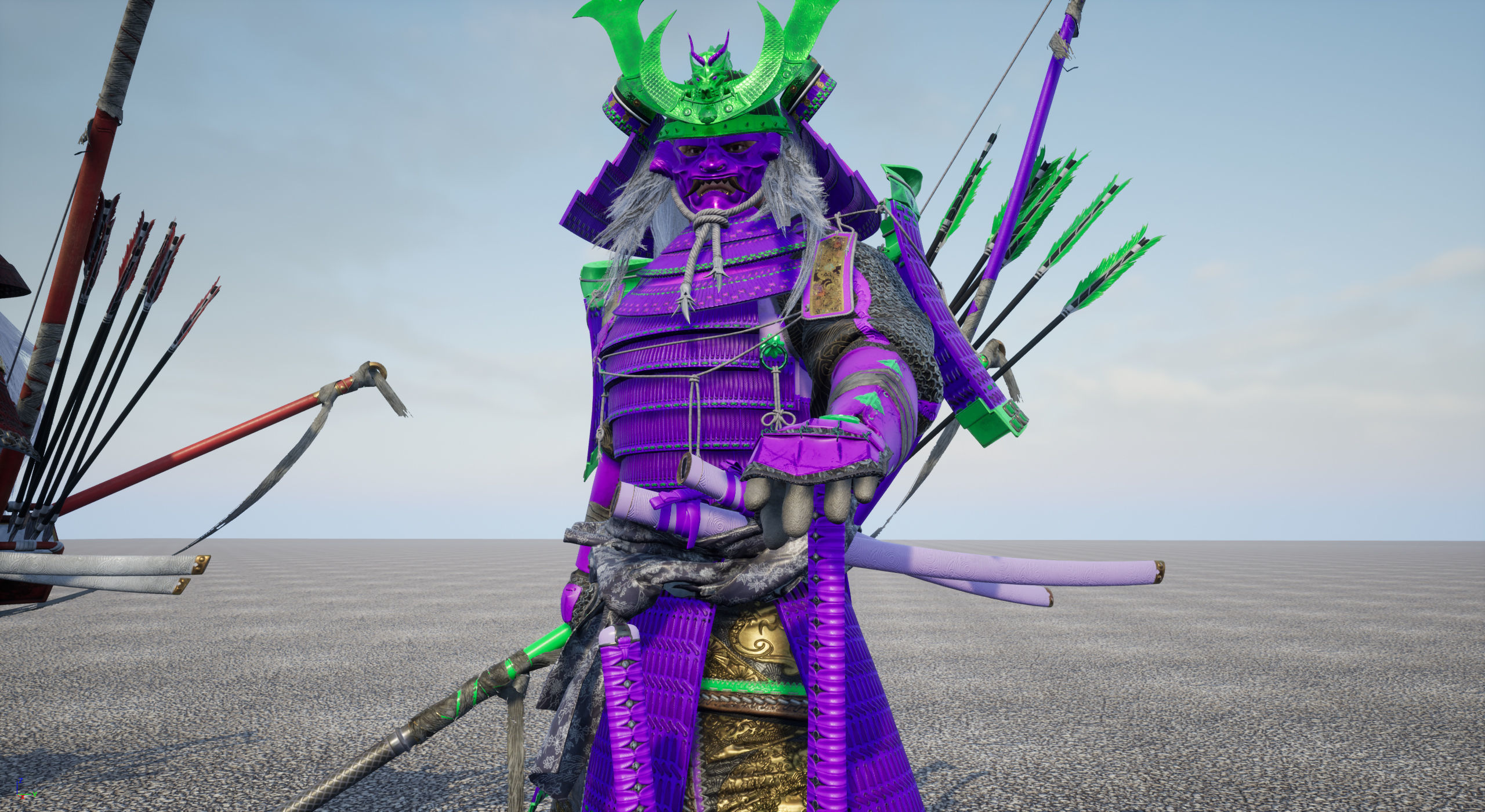 Samurai Warlord - Shogun - UE4 Project Low-poly 3D model_59