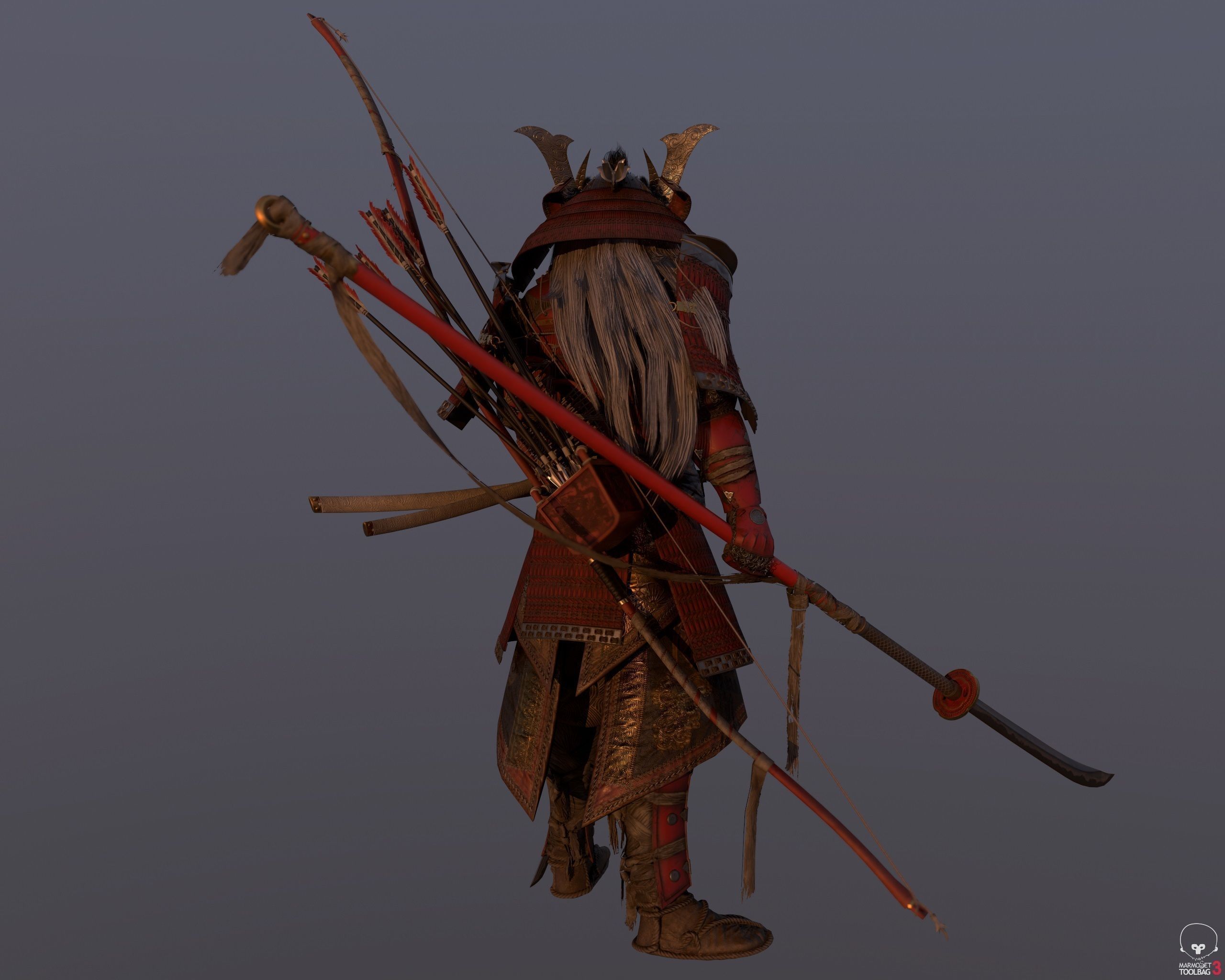 Samurai Warlord - Shogun - UE4 Project Low-poly 3D model_15