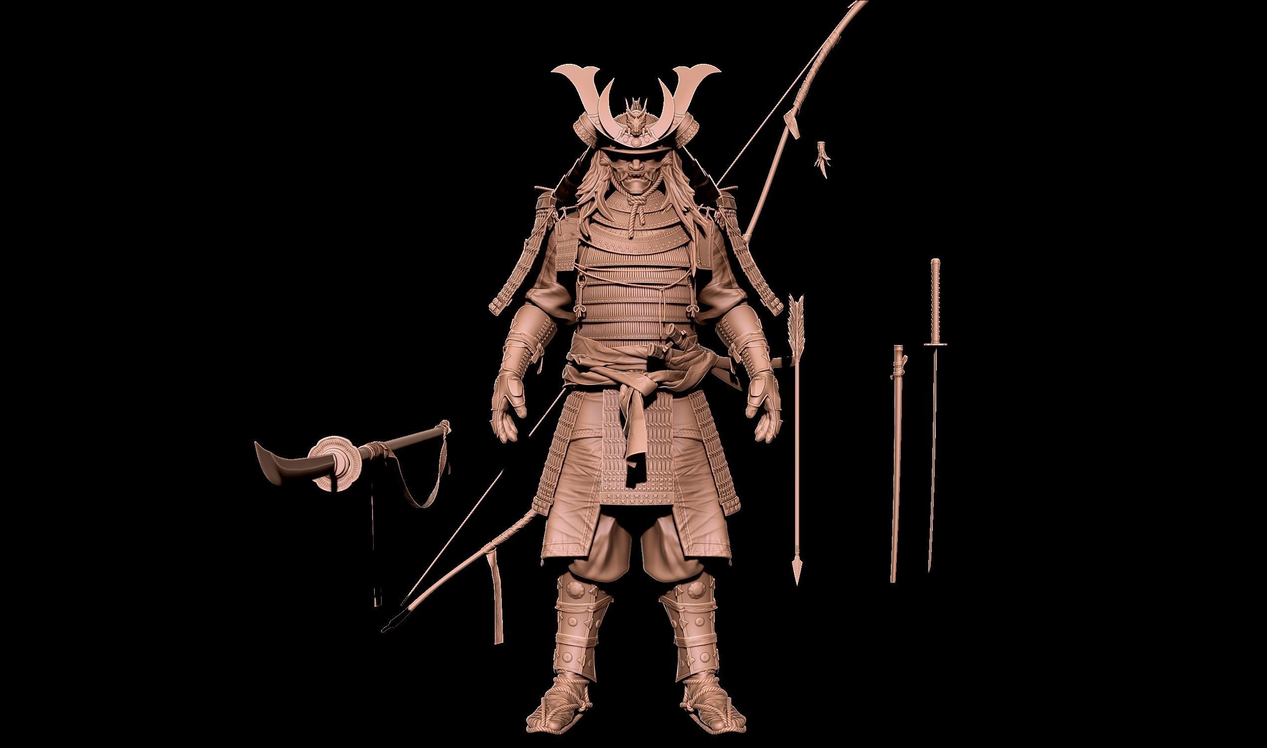 Samurai Warlord - Shogun - UE4 Project Low-poly 3D model_29