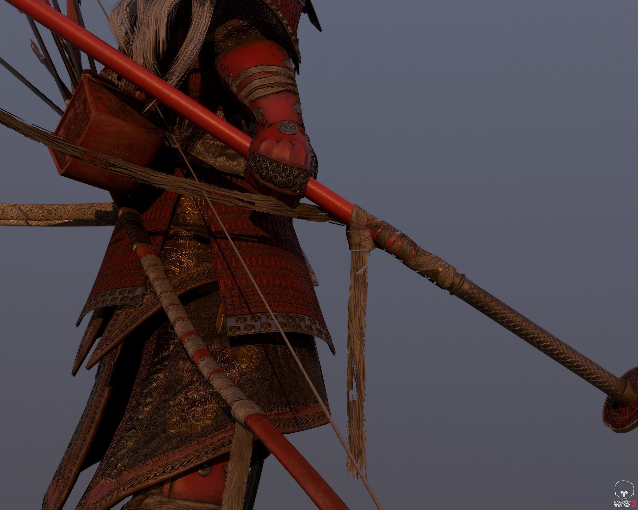 Samurai Warlord - Shogun - UE4 Project Low-poly 3D model_11