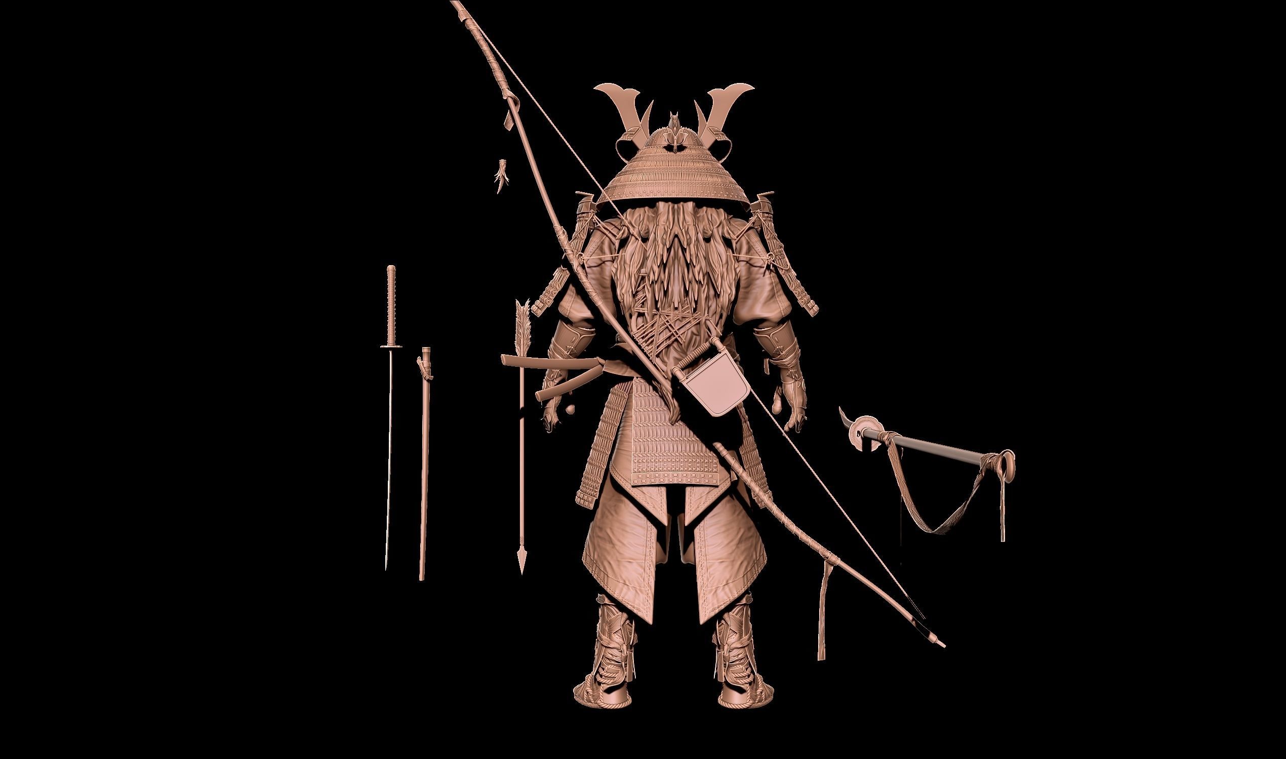 Samurai Warlord - Shogun - UE4 Project Low-poly 3D model_30
