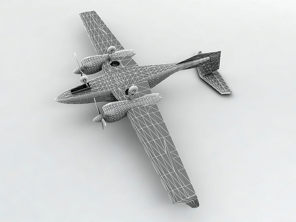 Diamond DA-42 Aircraft  Low-poly 3D model_4