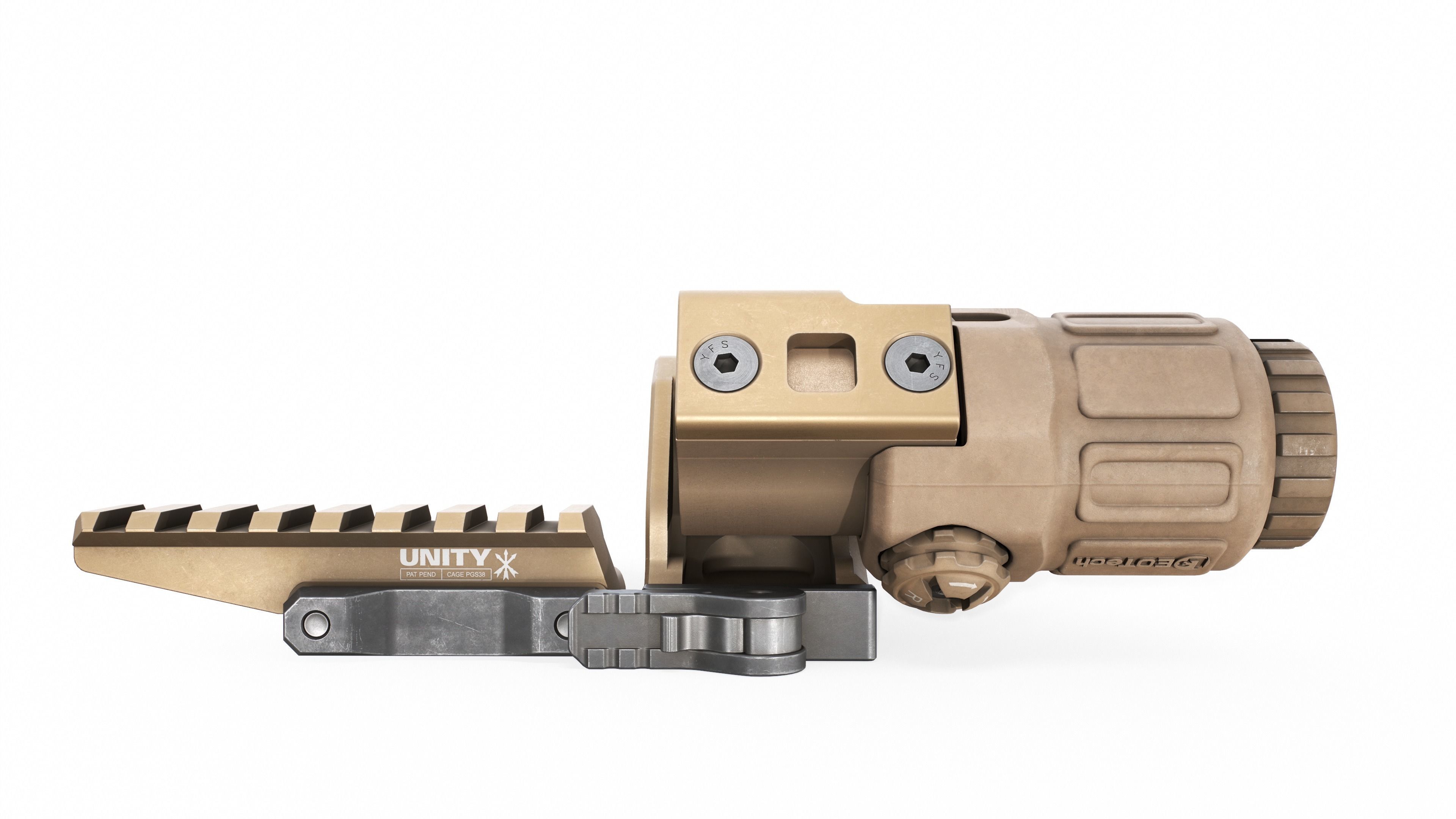 EOTech G33 3x Flip to Side Magnifier Low-poly 3D model_28