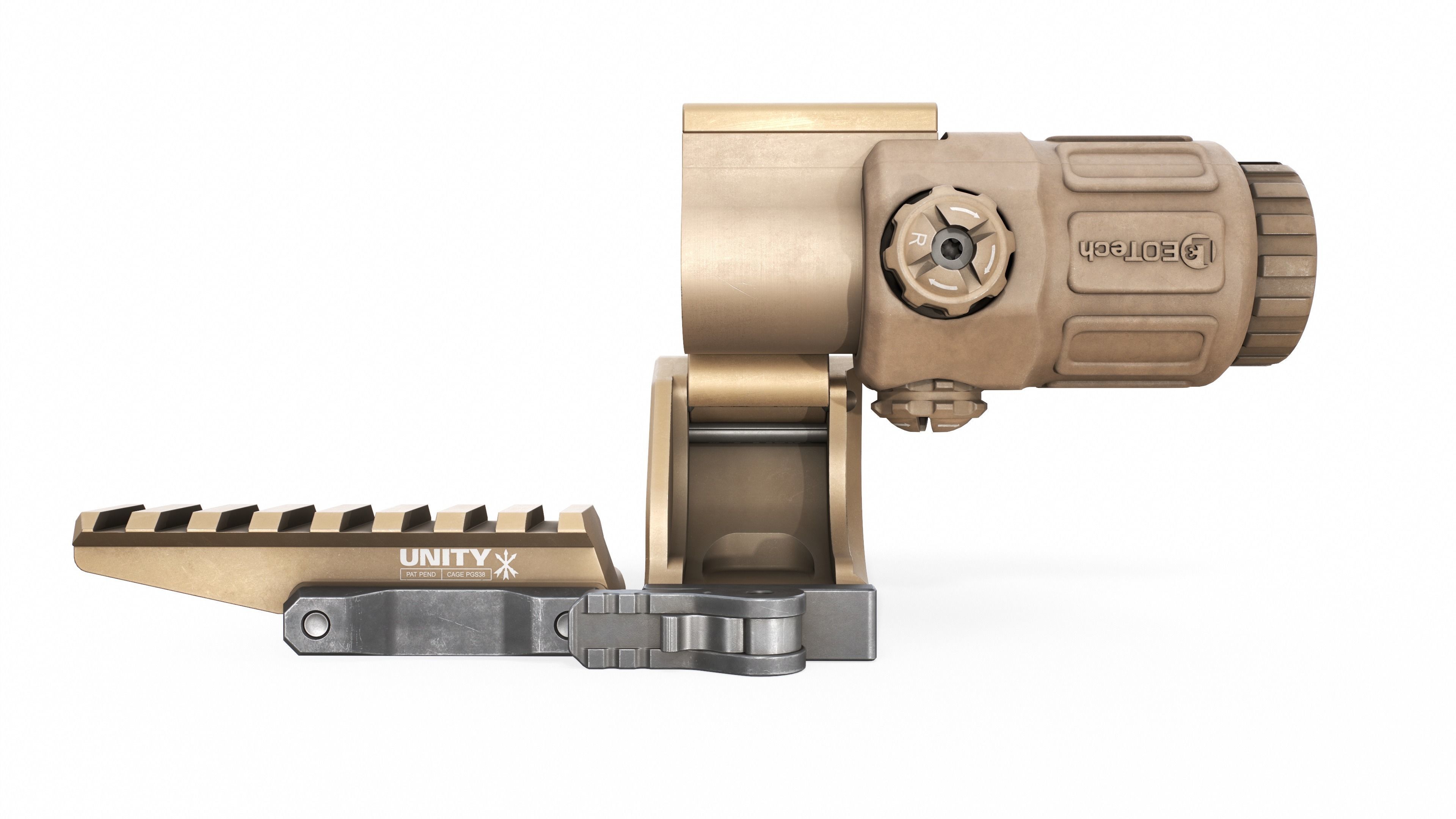 EOTech G33 3x Flip to Side Magnifier Low-poly 3D model_29