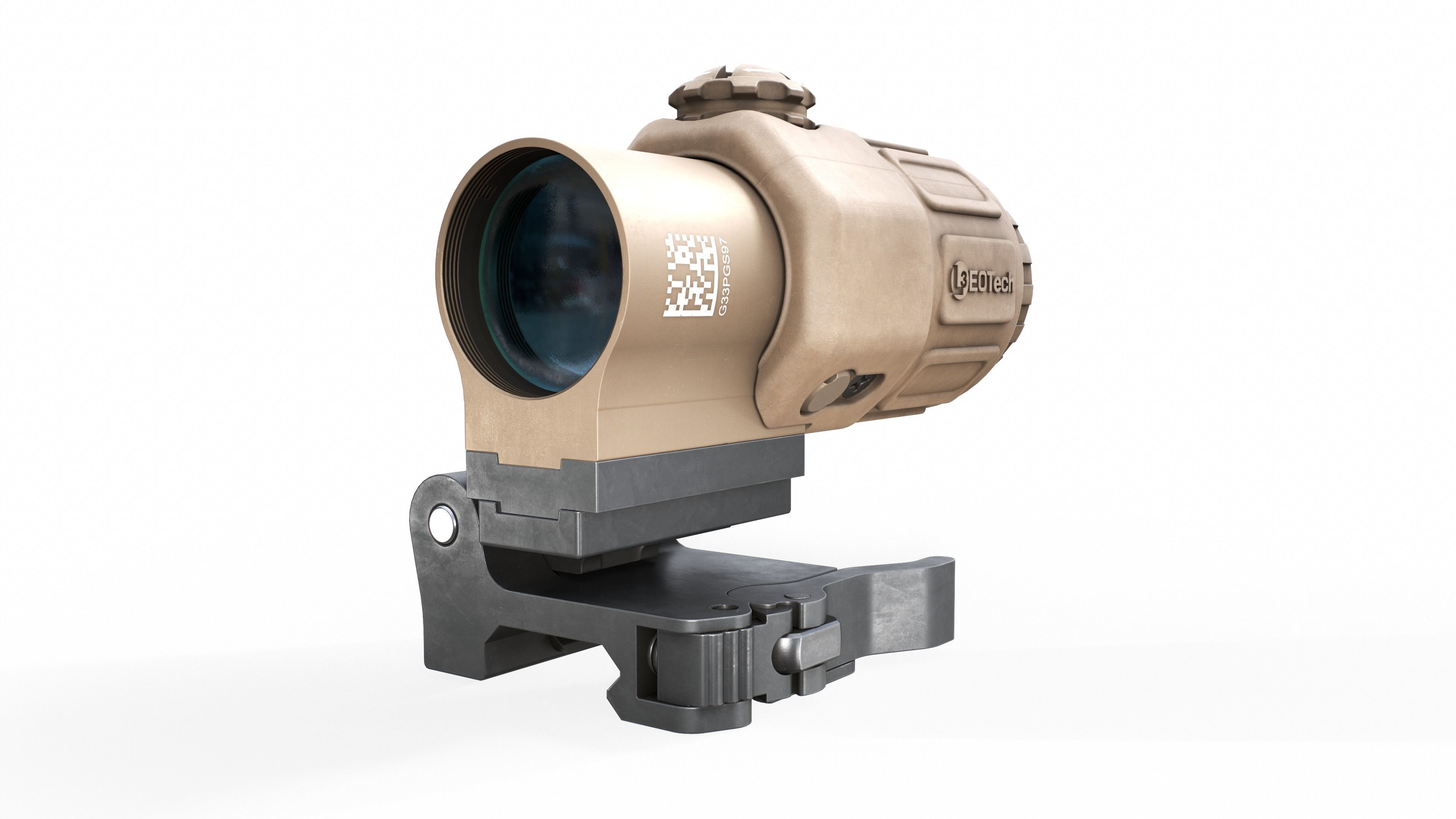 EOTech G33 3x Flip to Side Magnifier Low-poly 3D model_11