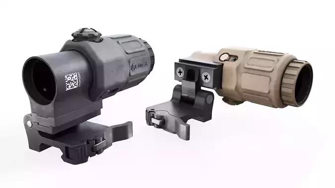 EOTech G33 3x Flip to Side Magnifier Low-poly 3D model