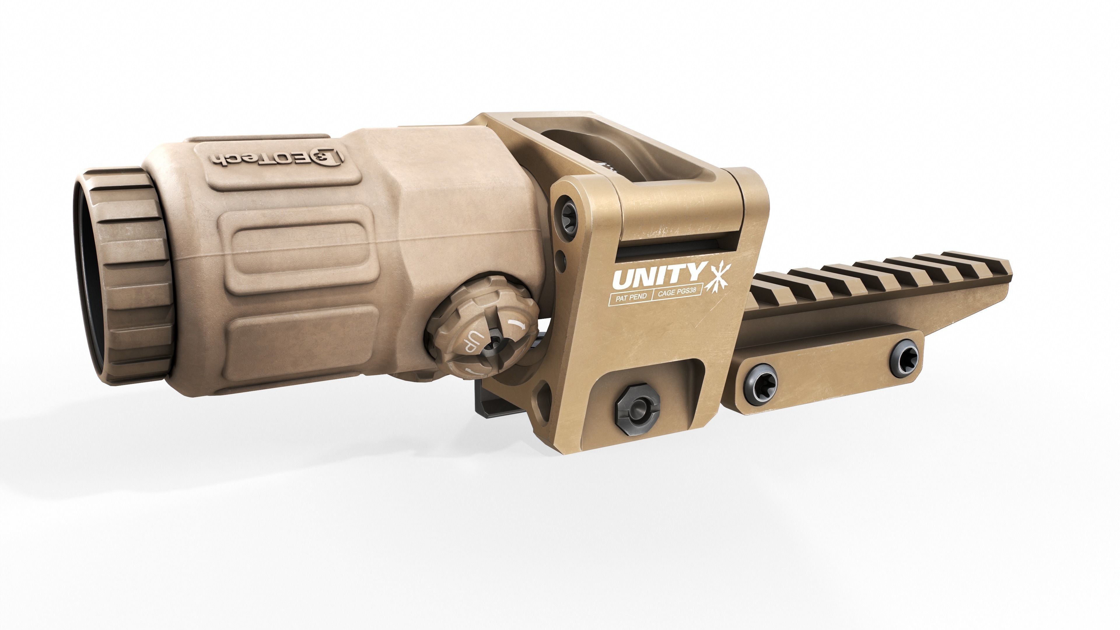 EOTech G33 3x Flip to Side Magnifier Low-poly 3D model_36