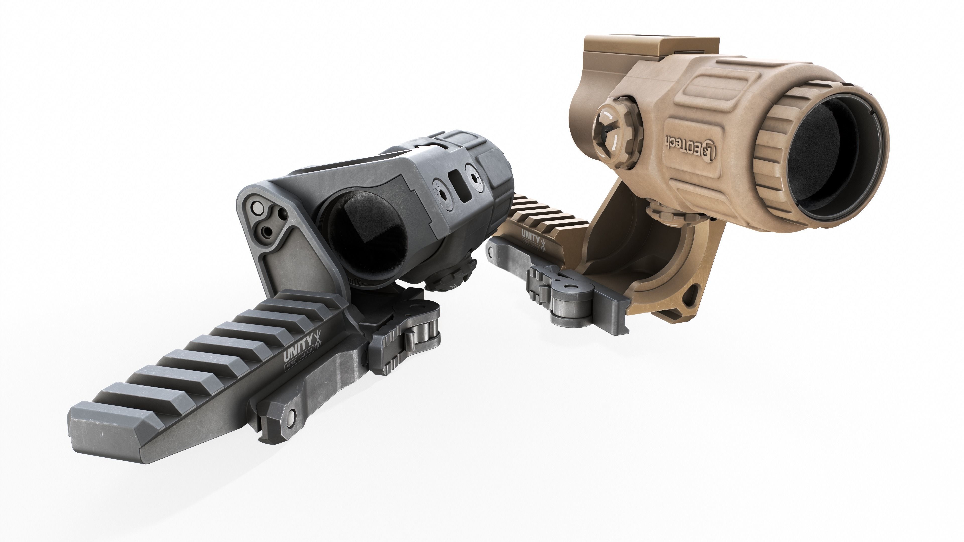 EOTech G33 3x Flip to Side Magnifier Low-poly 3D model_4