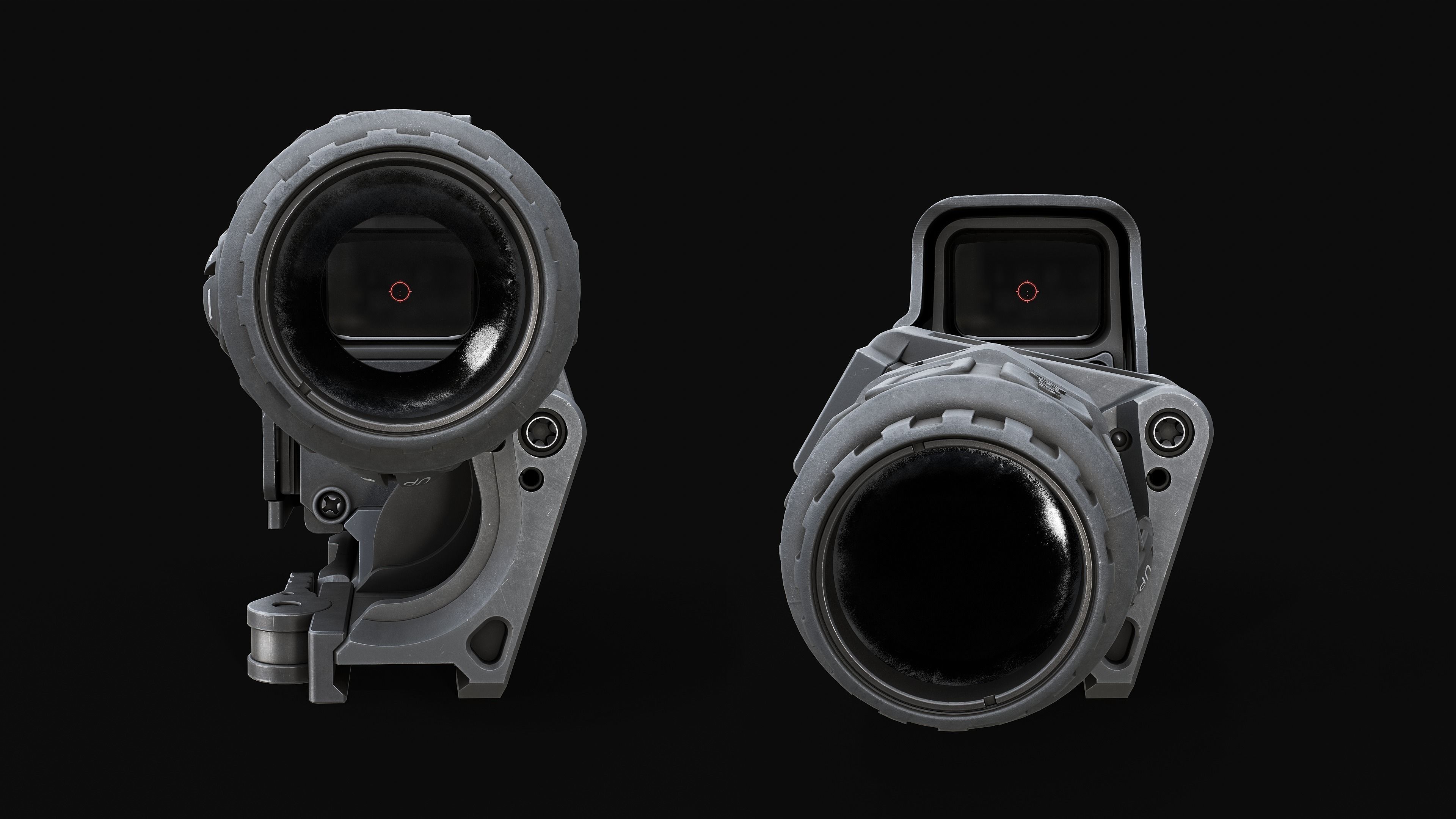 EOTech G33 3x Flip to Side Magnifier Low-poly 3D model_8