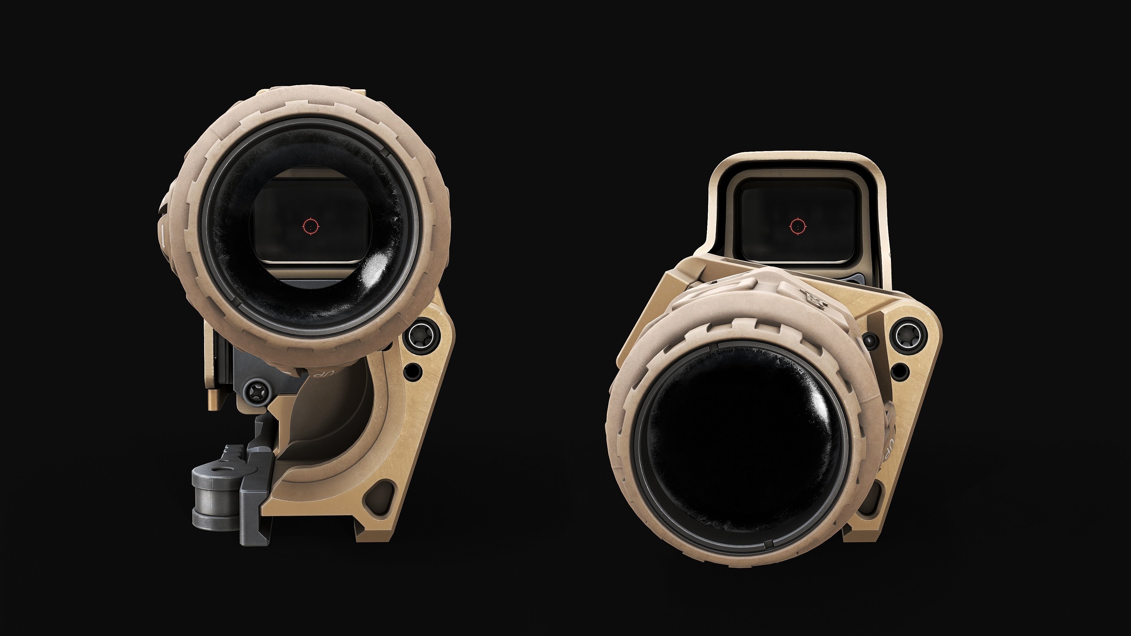 EOTech G33 3x Flip to Side Magnifier Low-poly 3D model_9