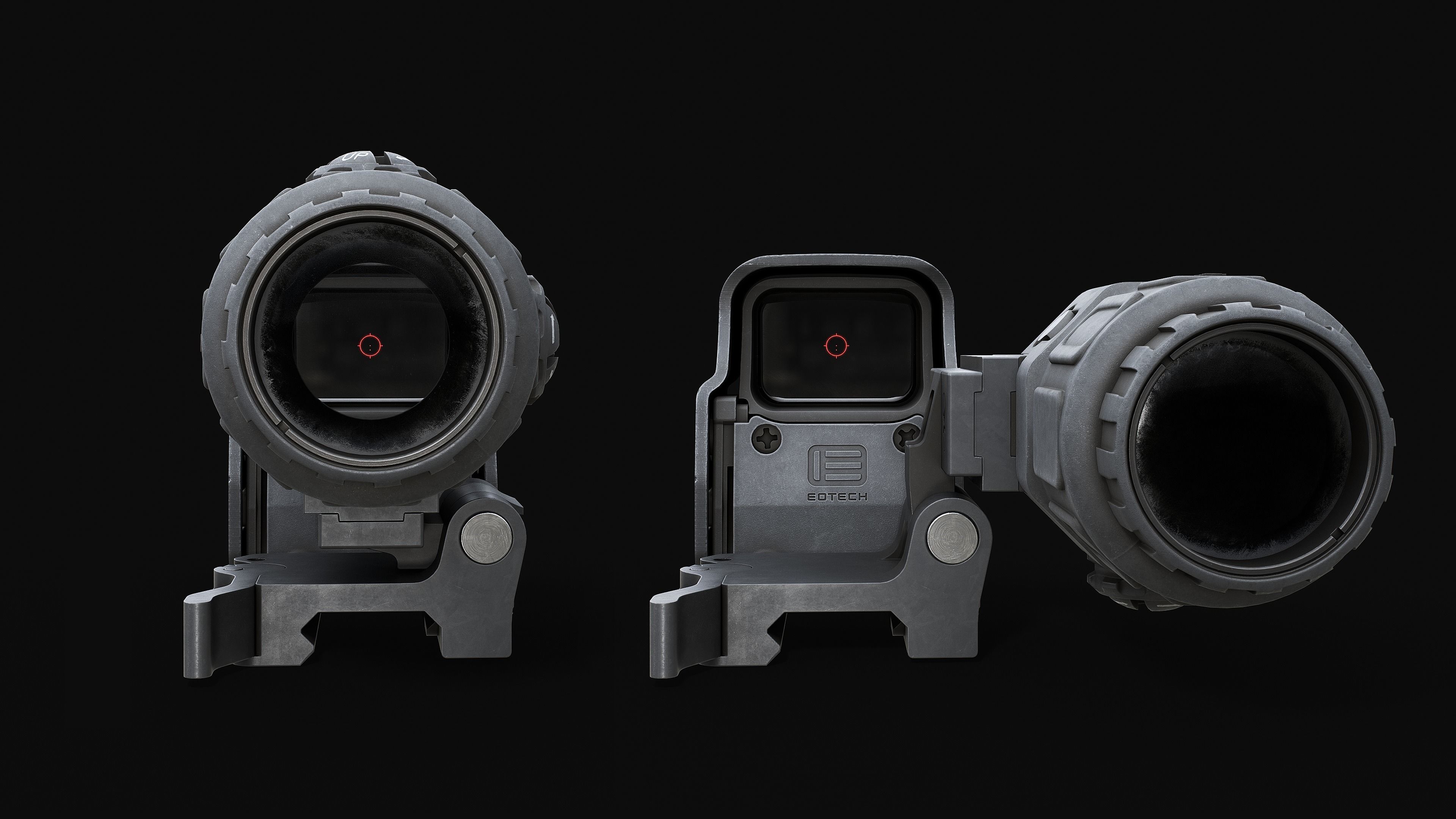 EOTech G33 3x Flip to Side Magnifier Low-poly 3D model_6
