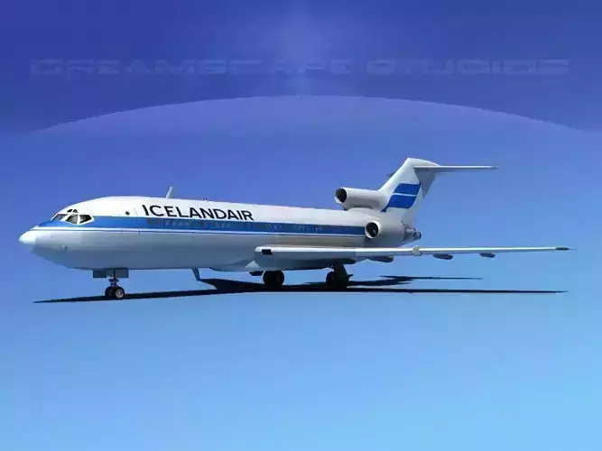 Boeing 727-100 Iceland Air 3D model
