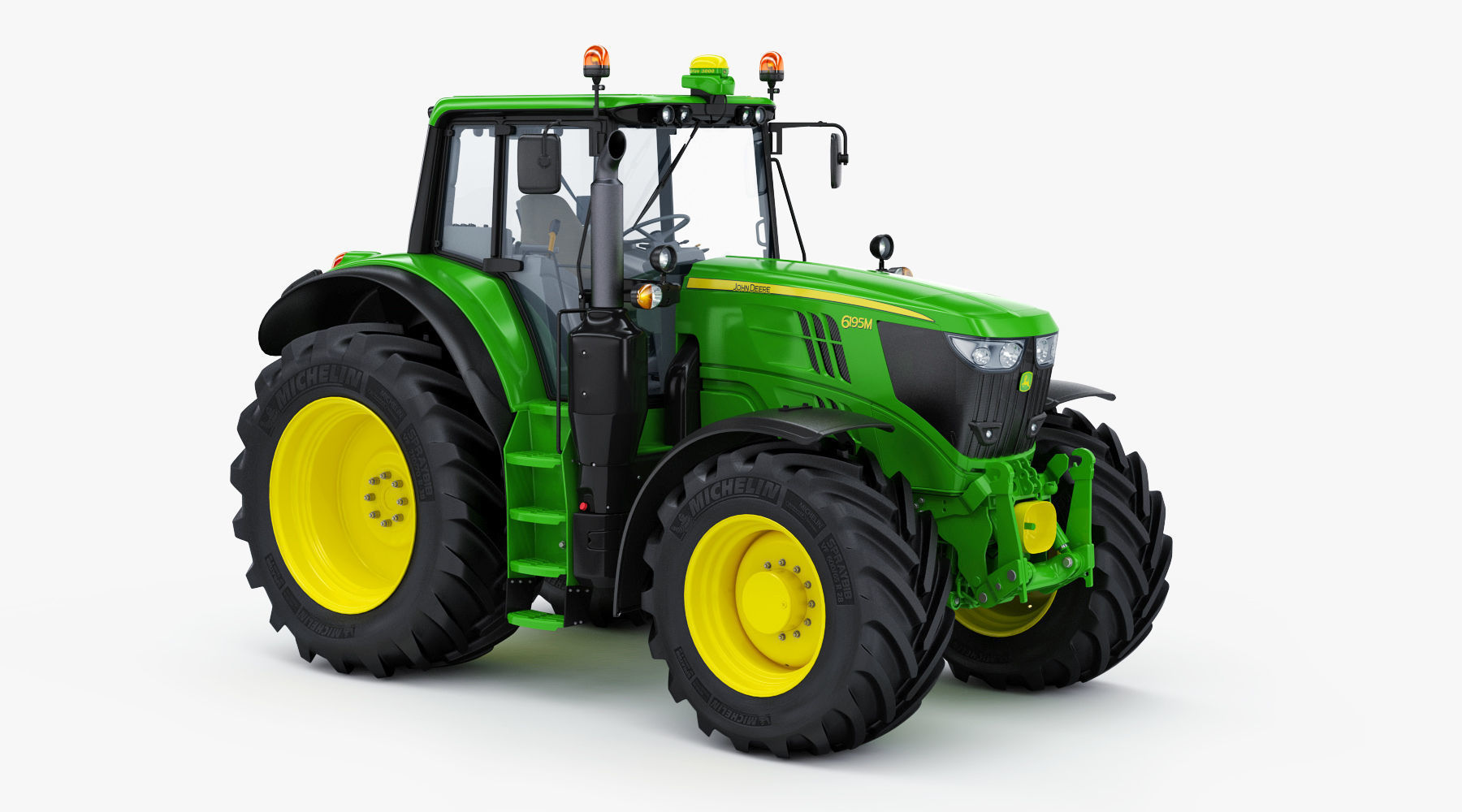 Farm Tractor John Deere 6195M 3D model_6