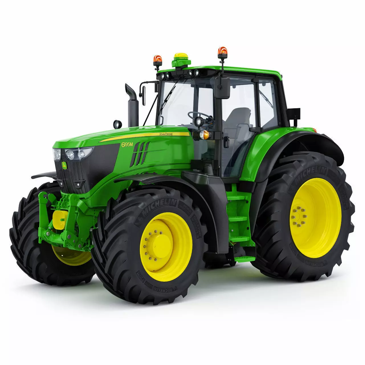 Farm Tractor John Deere 6195M 3D model_0