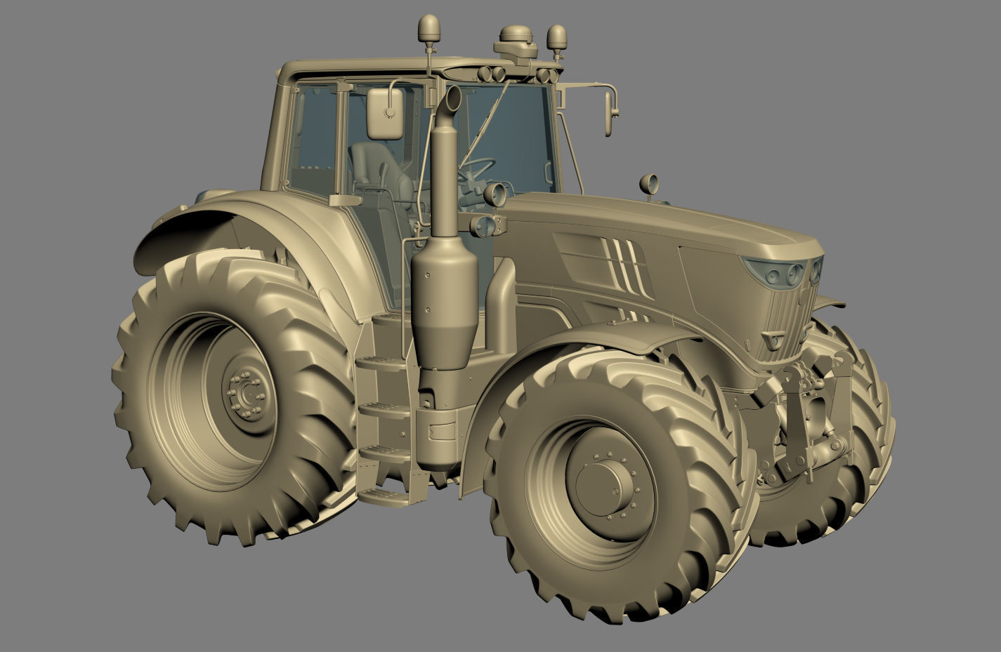 Farm Tractor John Deere 6195M 3D model_21