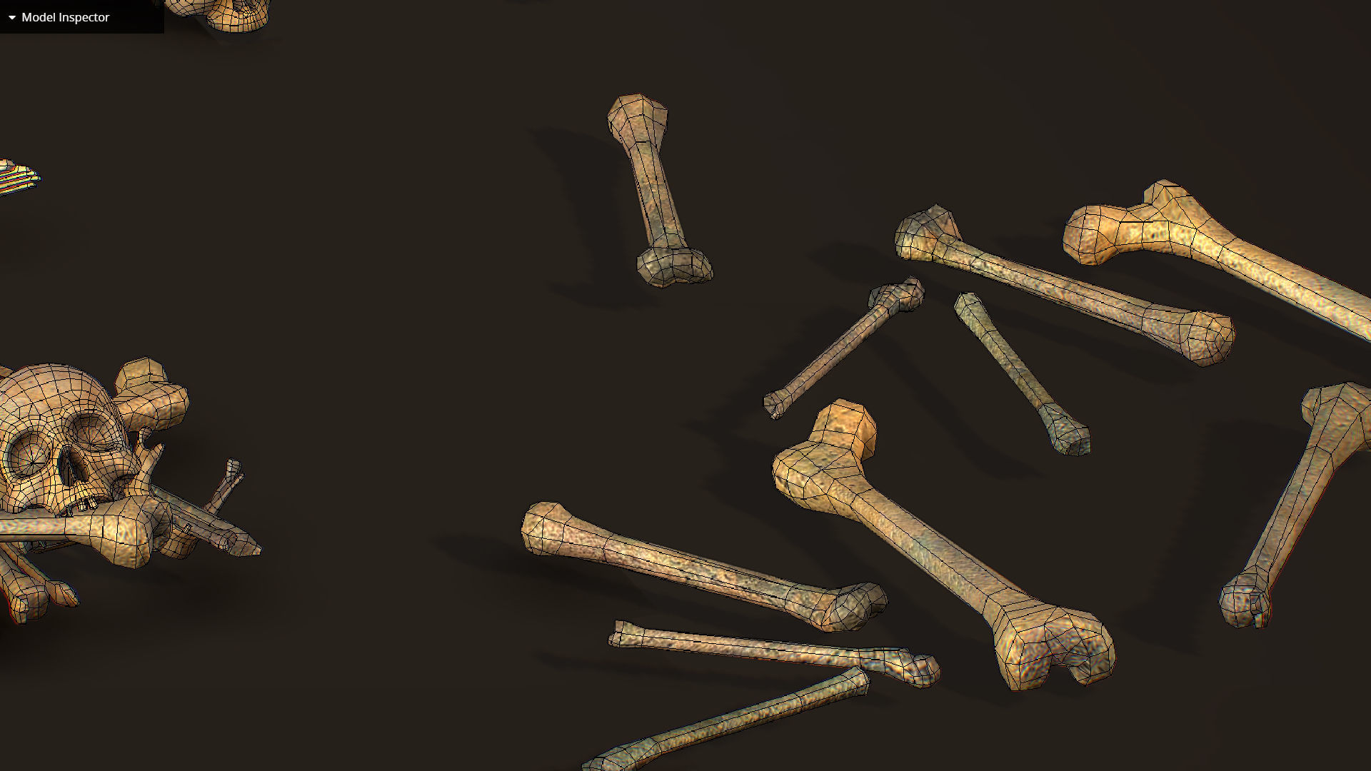 remains skeleton bone big pack 3d model Low-poly 3D model_27
