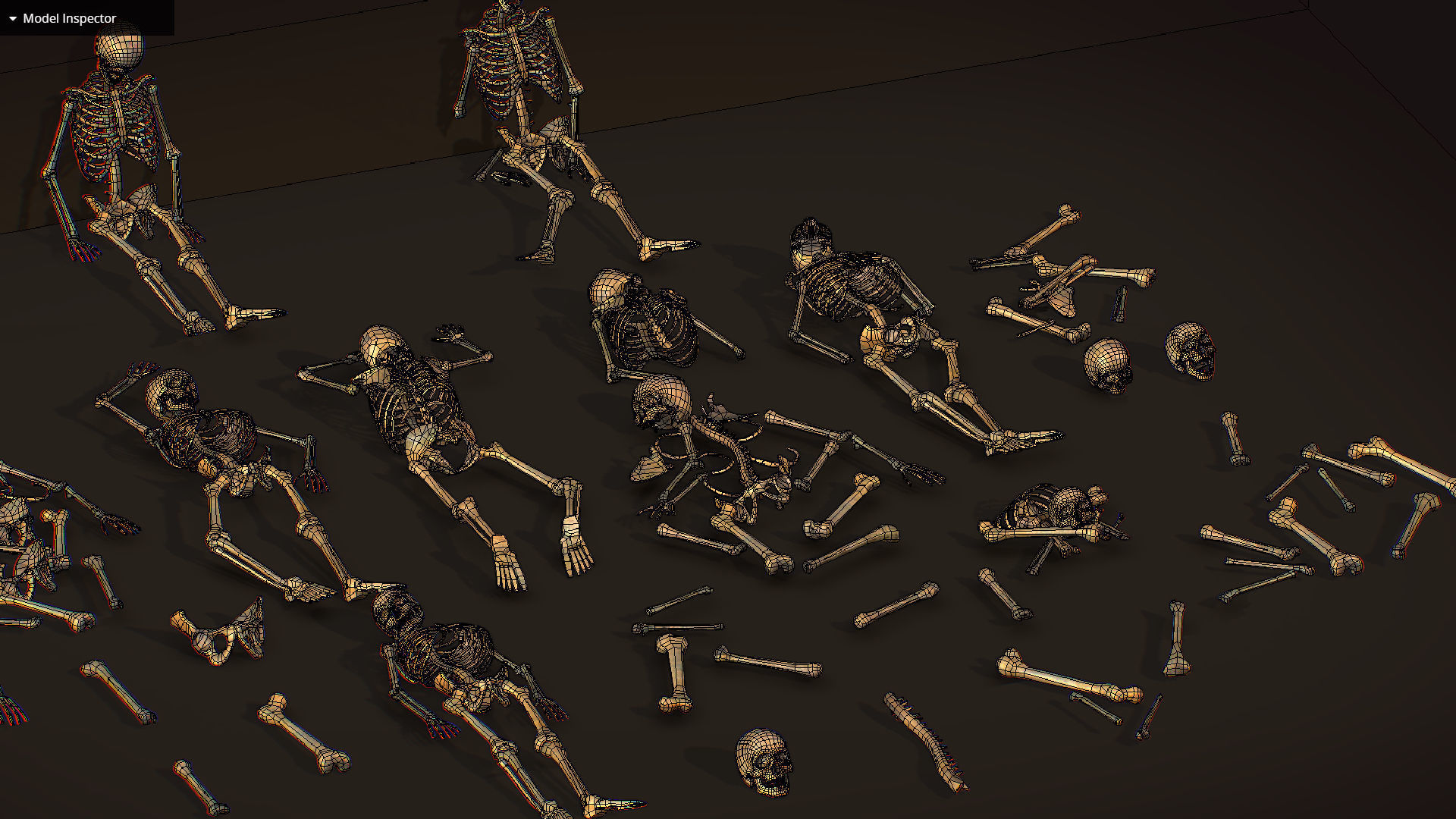remains skeleton bone big pack 3d model Low-poly 3D model_30