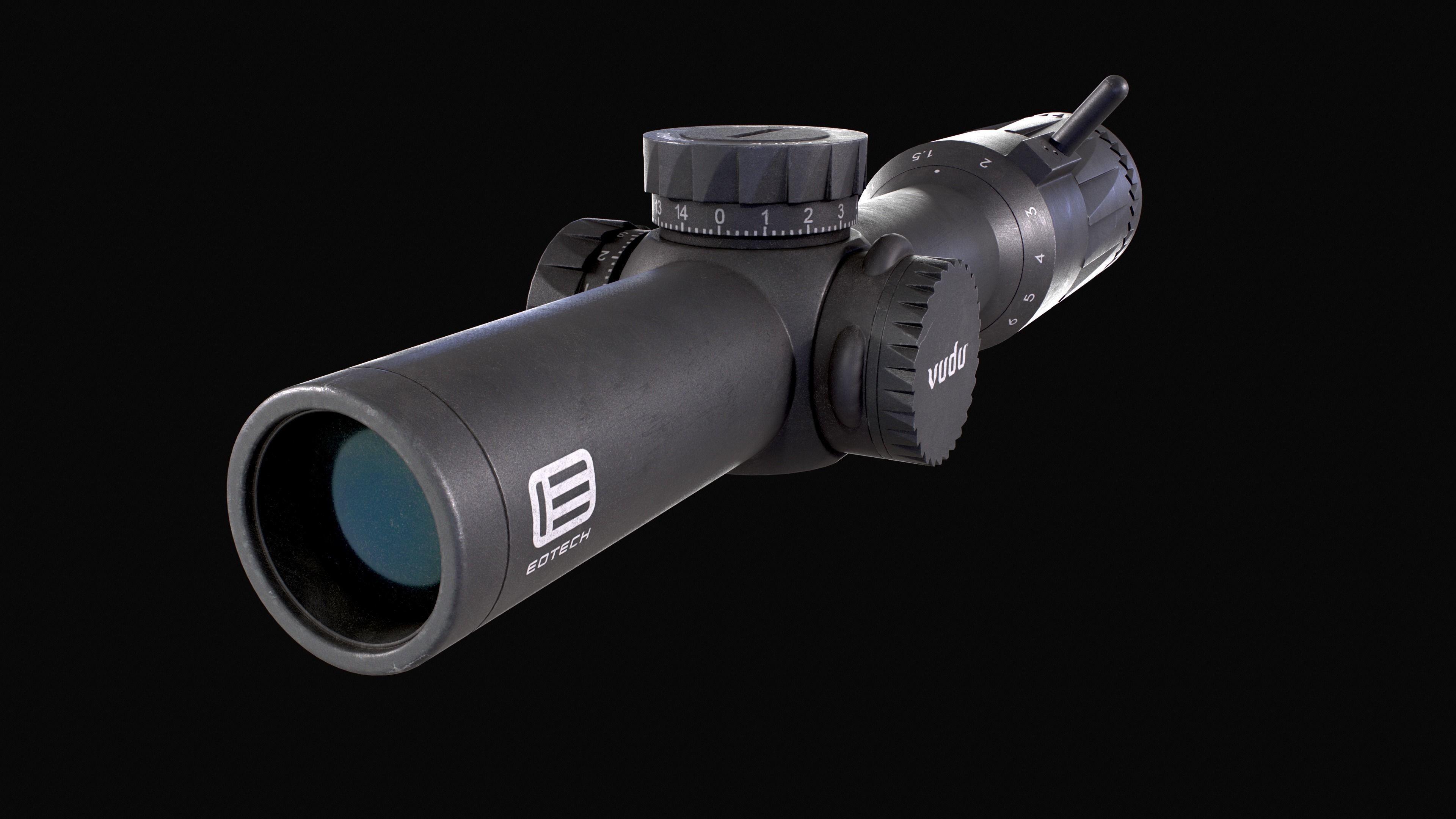 EOTech Vudu 1-6x Low Power Variable Optic Low-poly 3D model_9